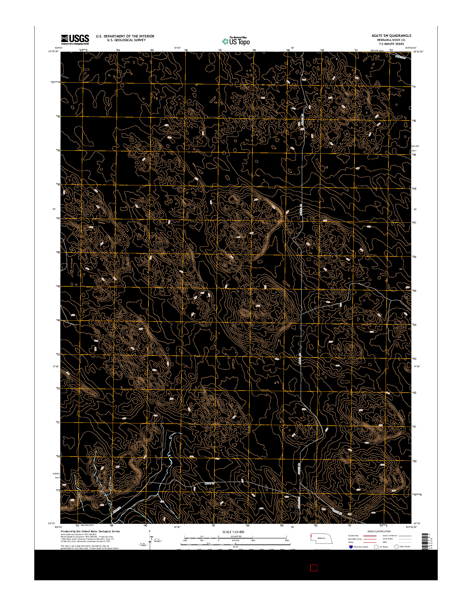 USGS US TOPO 7.5-MINUTE MAP FOR AGATE SW, NE 2014