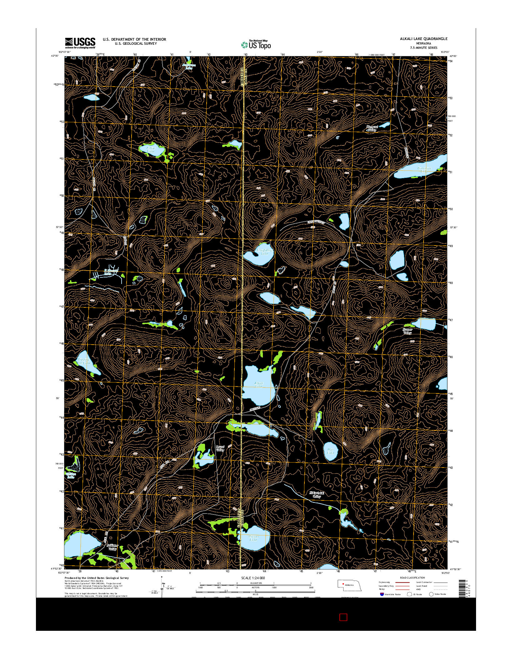 USGS US TOPO 7.5-MINUTE MAP FOR ALKALI LAKE, NE 2014