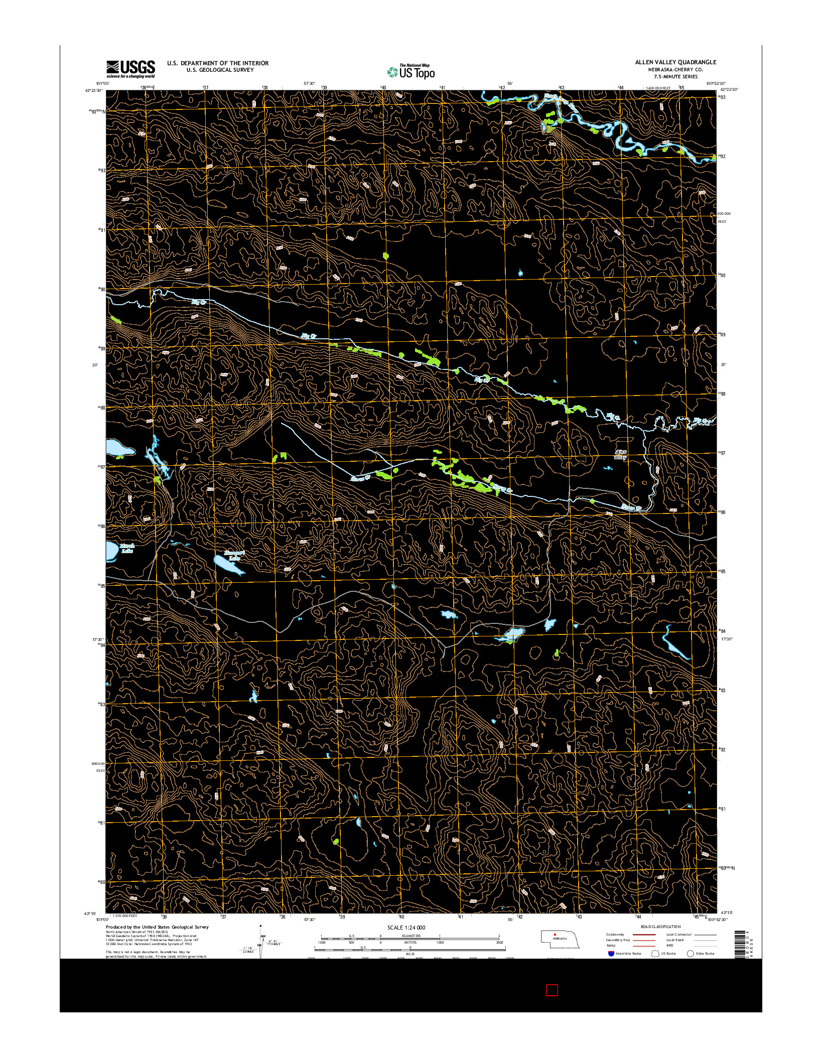 USGS US TOPO 7.5-MINUTE MAP FOR ALLEN VALLEY, NE 2014