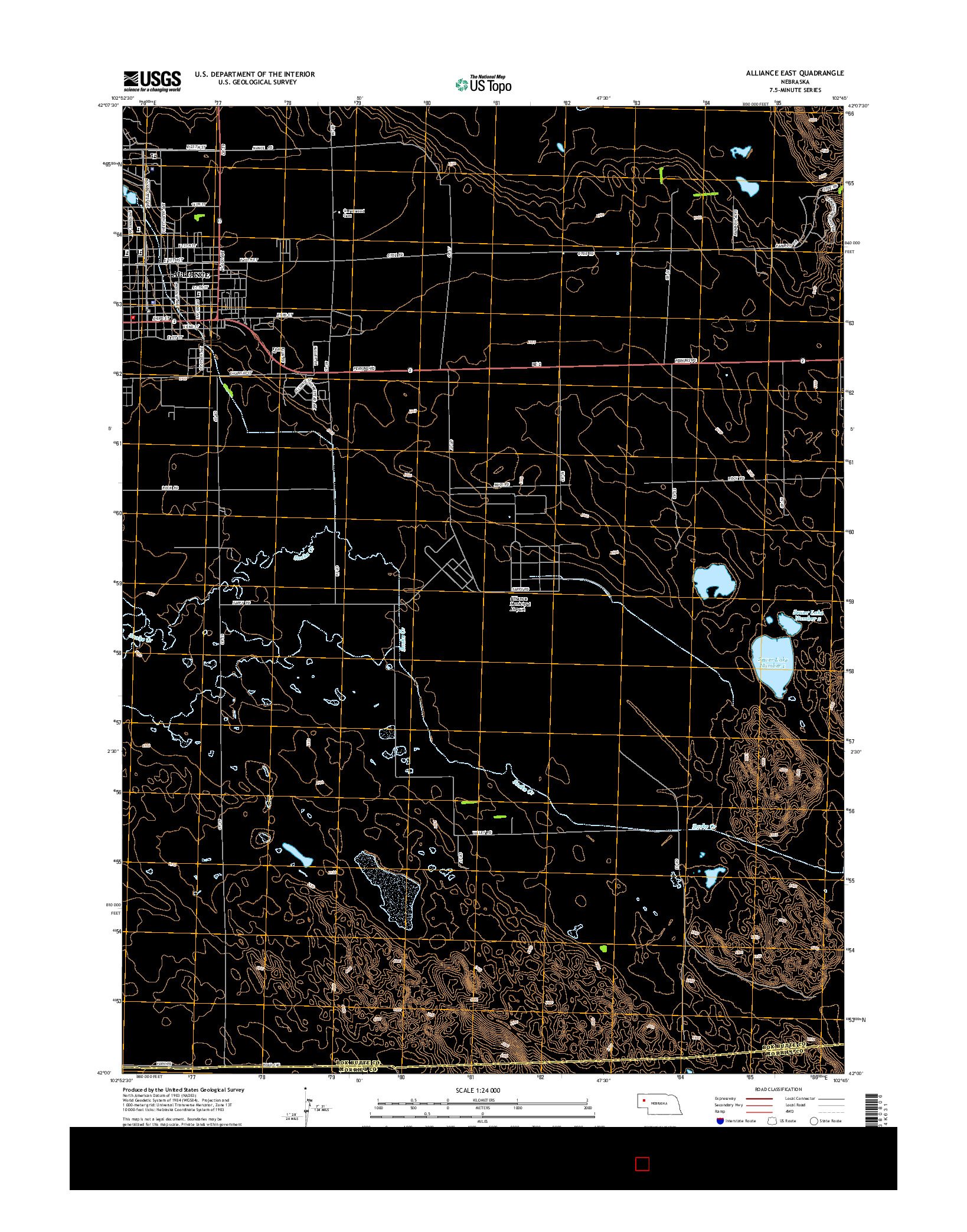 USGS US TOPO 7.5-MINUTE MAP FOR ALLIANCE EAST, NE 2014