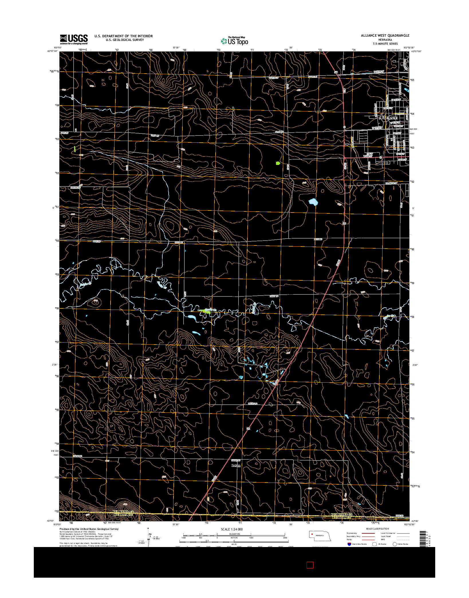 USGS US TOPO 7.5-MINUTE MAP FOR ALLIANCE WEST, NE 2014