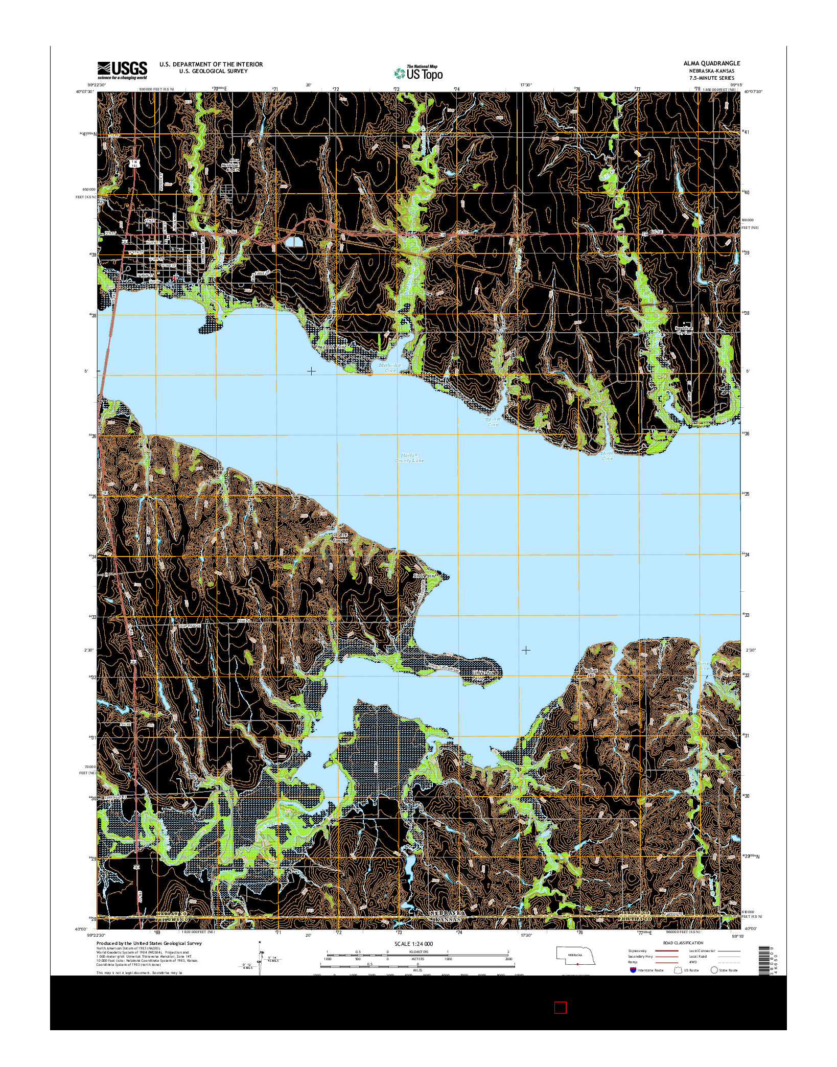 USGS US TOPO 7.5-MINUTE MAP FOR ALMA, NE-KS 2014