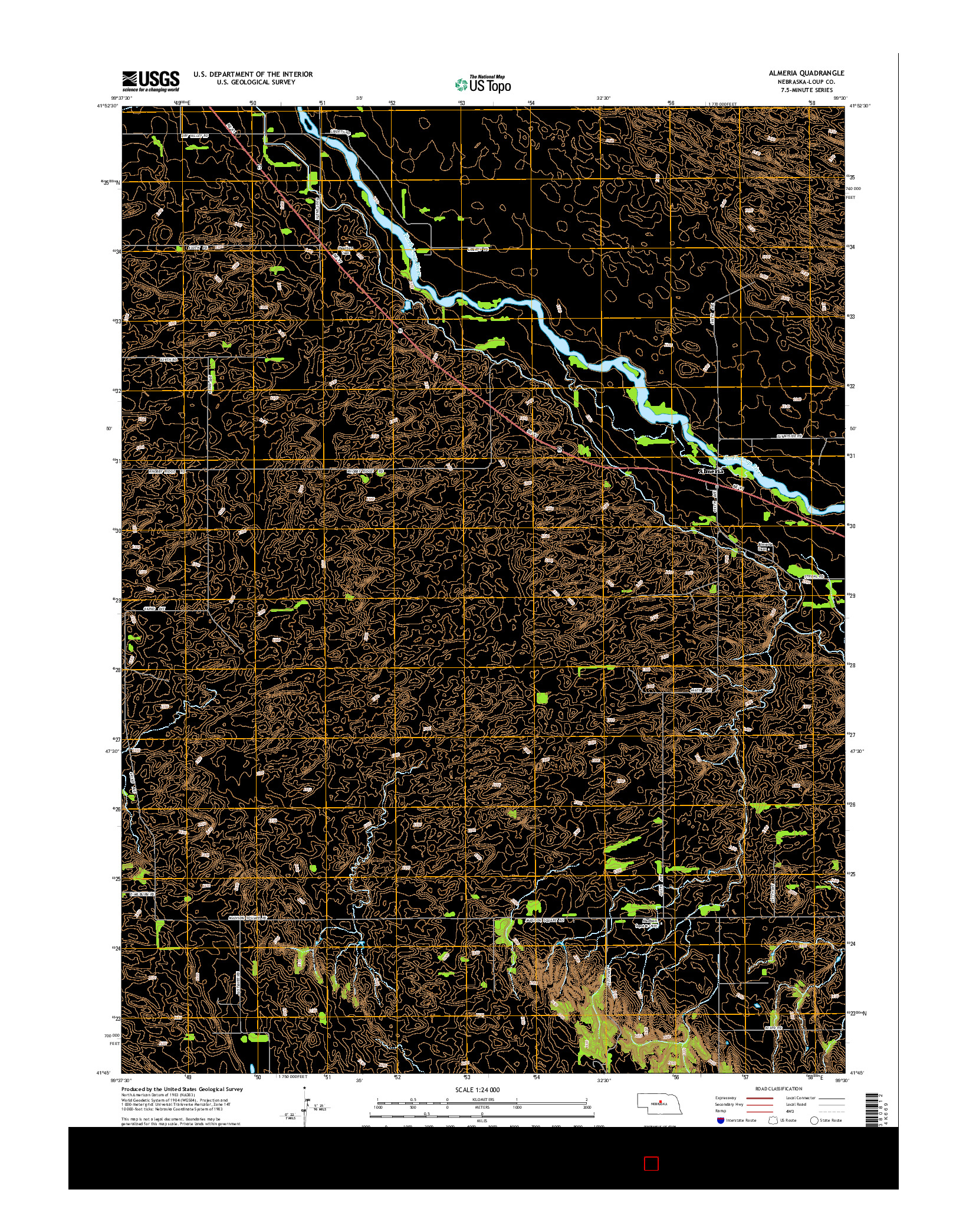 USGS US TOPO 7.5-MINUTE MAP FOR ALMERIA, NE 2014