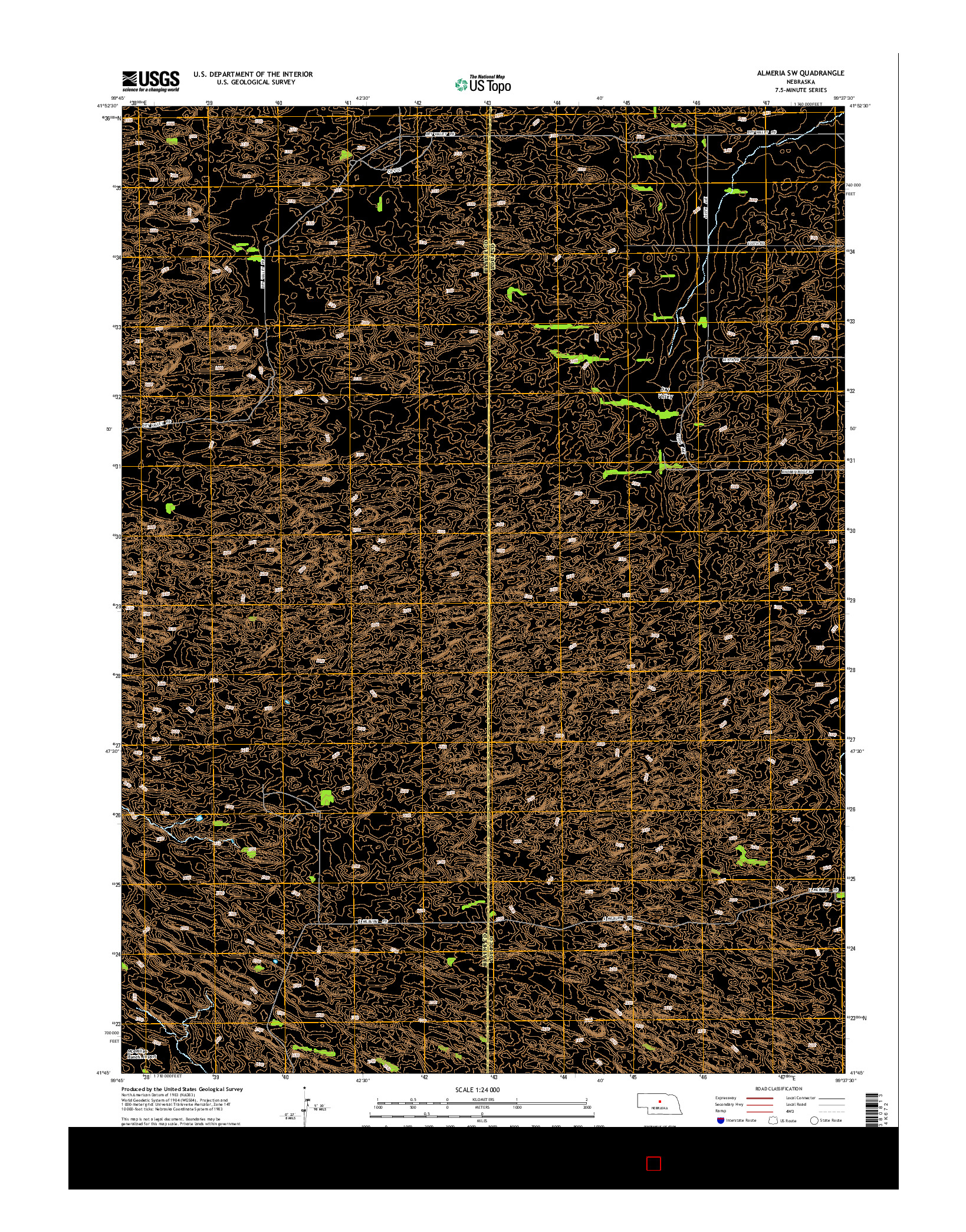 USGS US TOPO 7.5-MINUTE MAP FOR ALMERIA SW, NE 2014