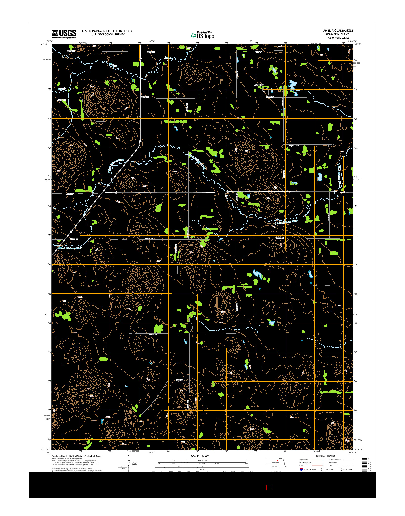 USGS US TOPO 7.5-MINUTE MAP FOR AMELIA, NE 2014