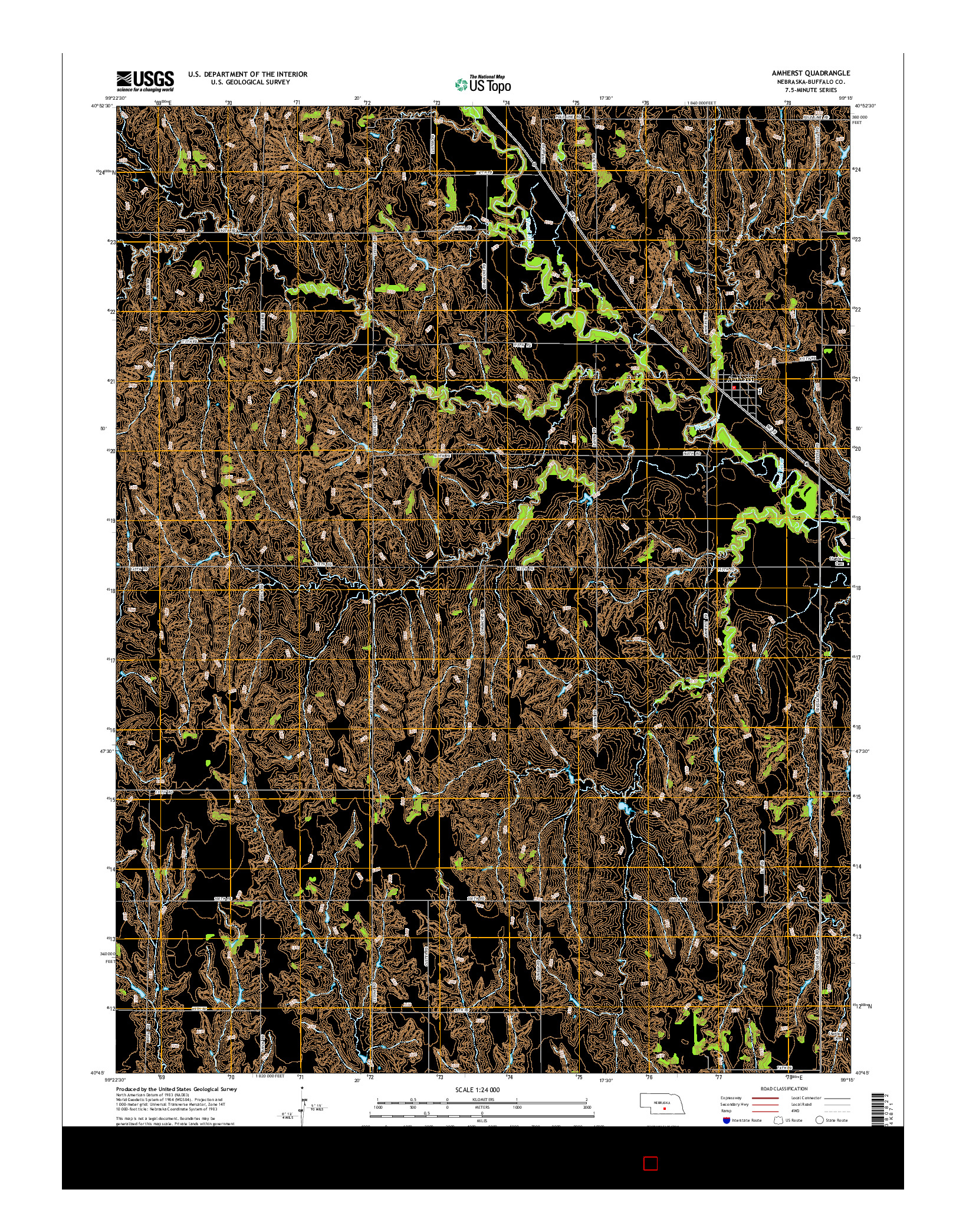 USGS US TOPO 7.5-MINUTE MAP FOR AMHERST, NE 2014