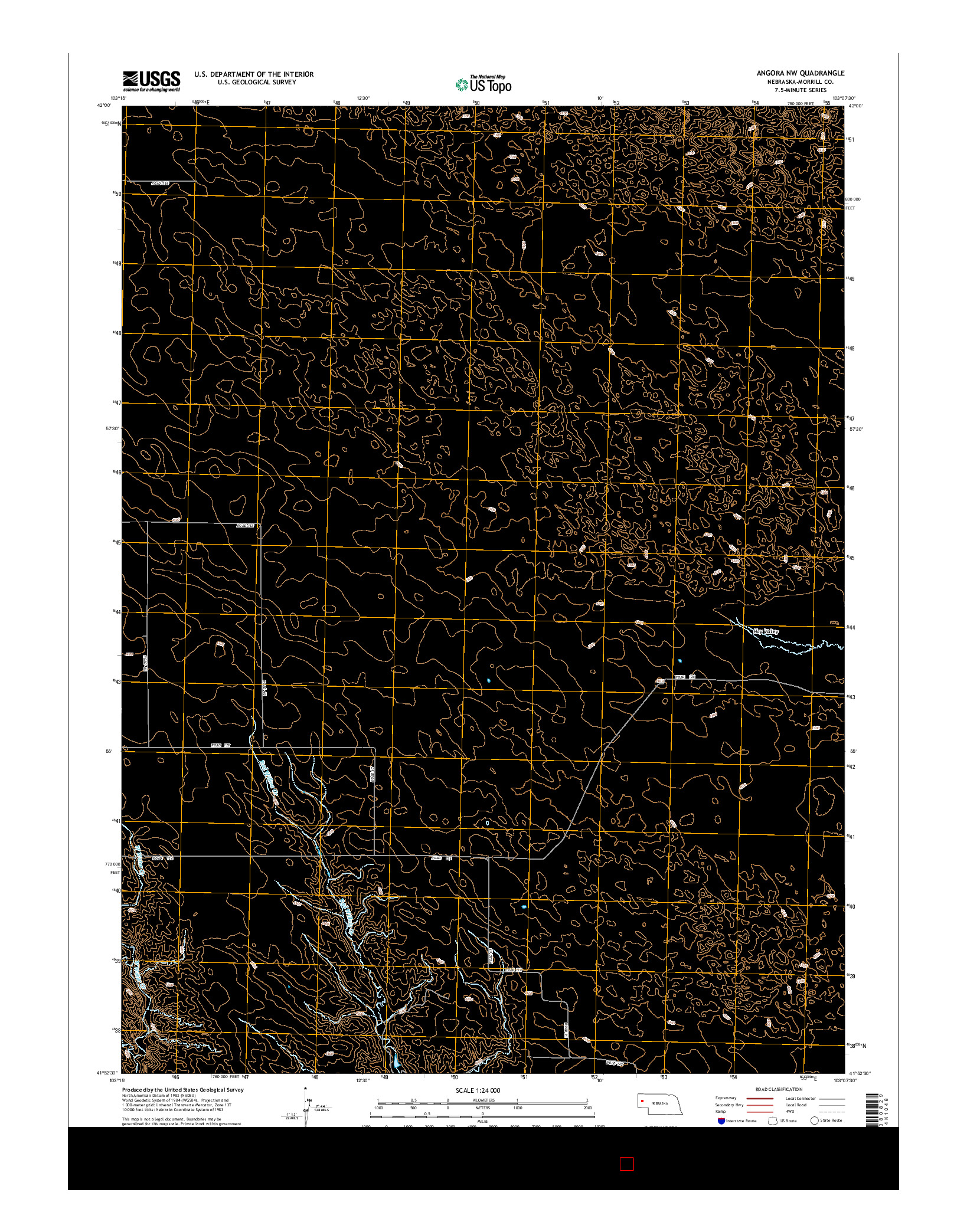 USGS US TOPO 7.5-MINUTE MAP FOR ANGORA NW, NE 2014