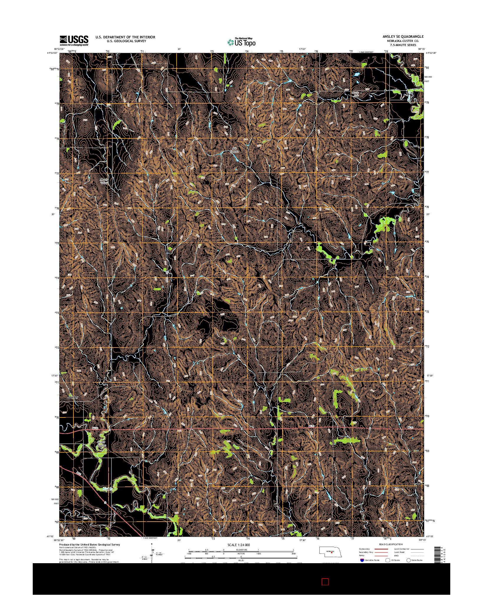 USGS US TOPO 7.5-MINUTE MAP FOR ANSLEY SE, NE 2014