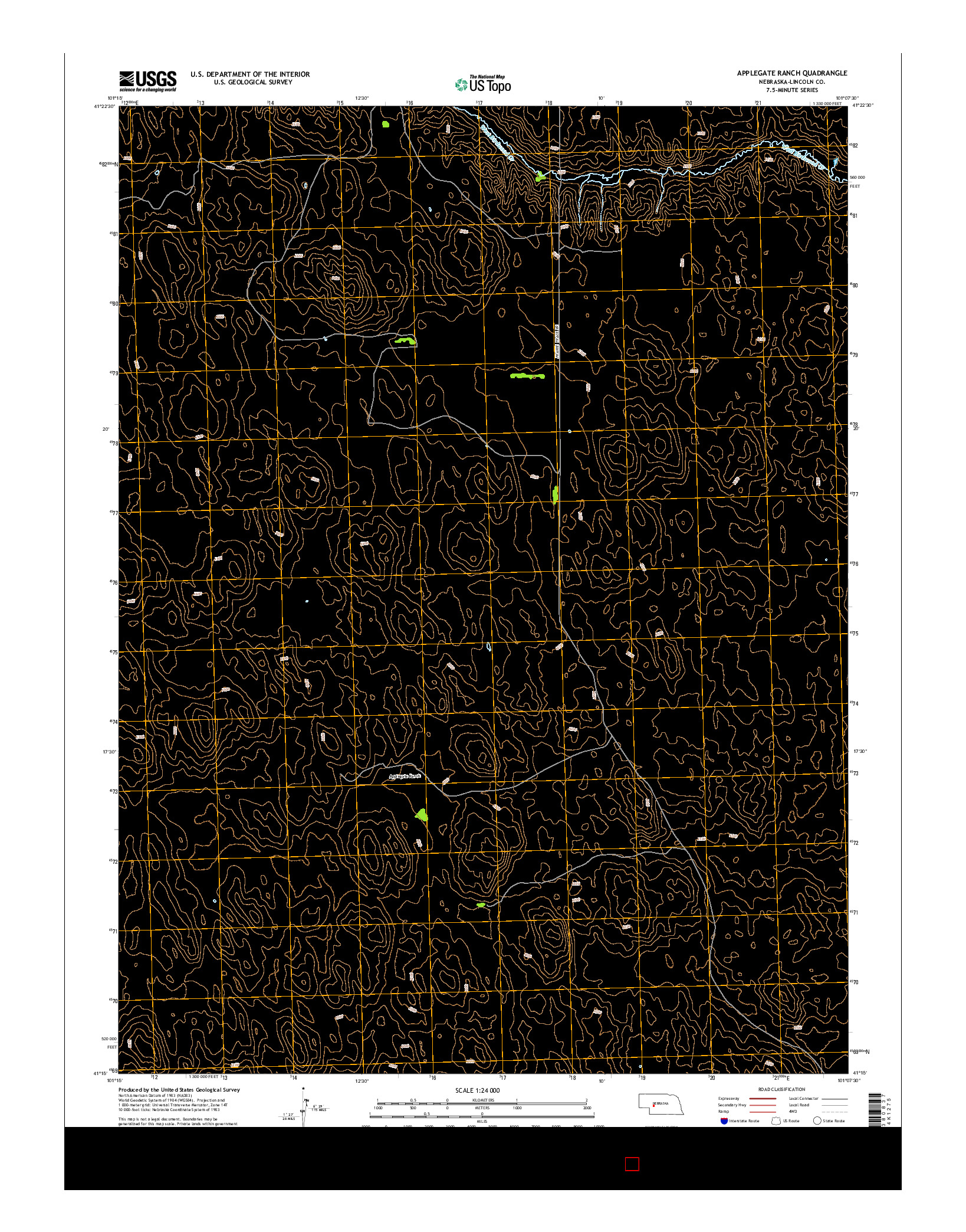 USGS US TOPO 7.5-MINUTE MAP FOR APPLEGATE RANCH, NE 2014
