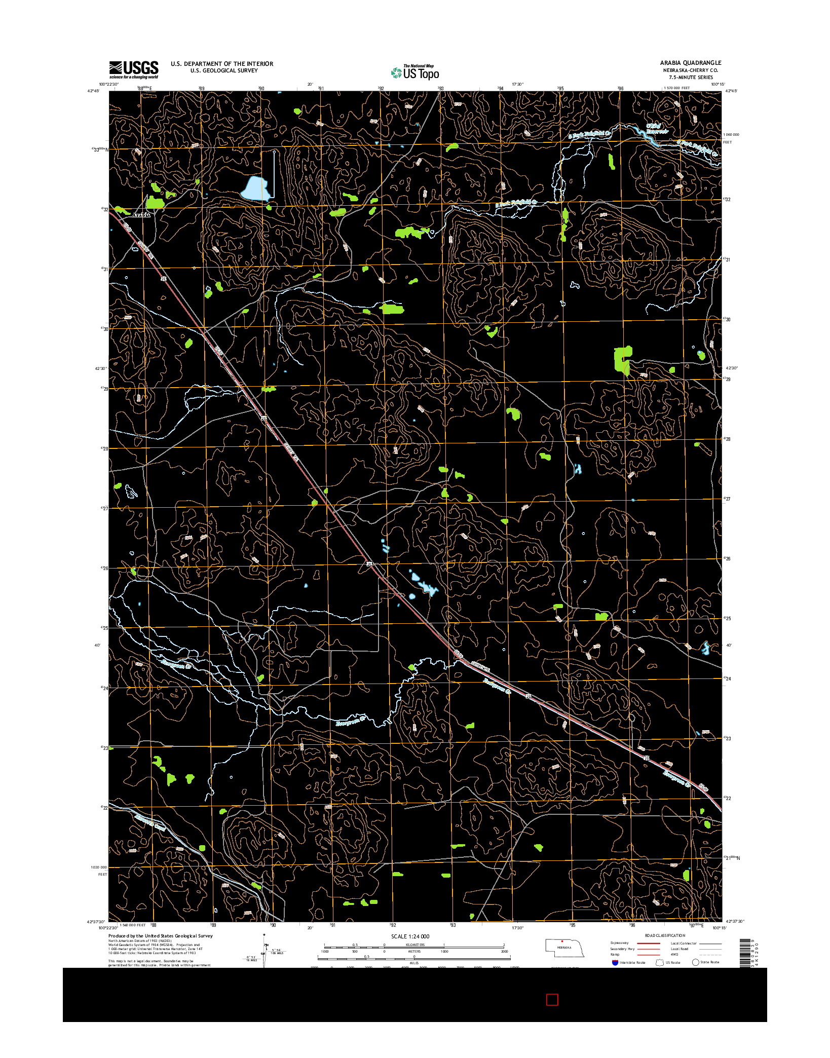 USGS US TOPO 7.5-MINUTE MAP FOR ARABIA, NE 2014