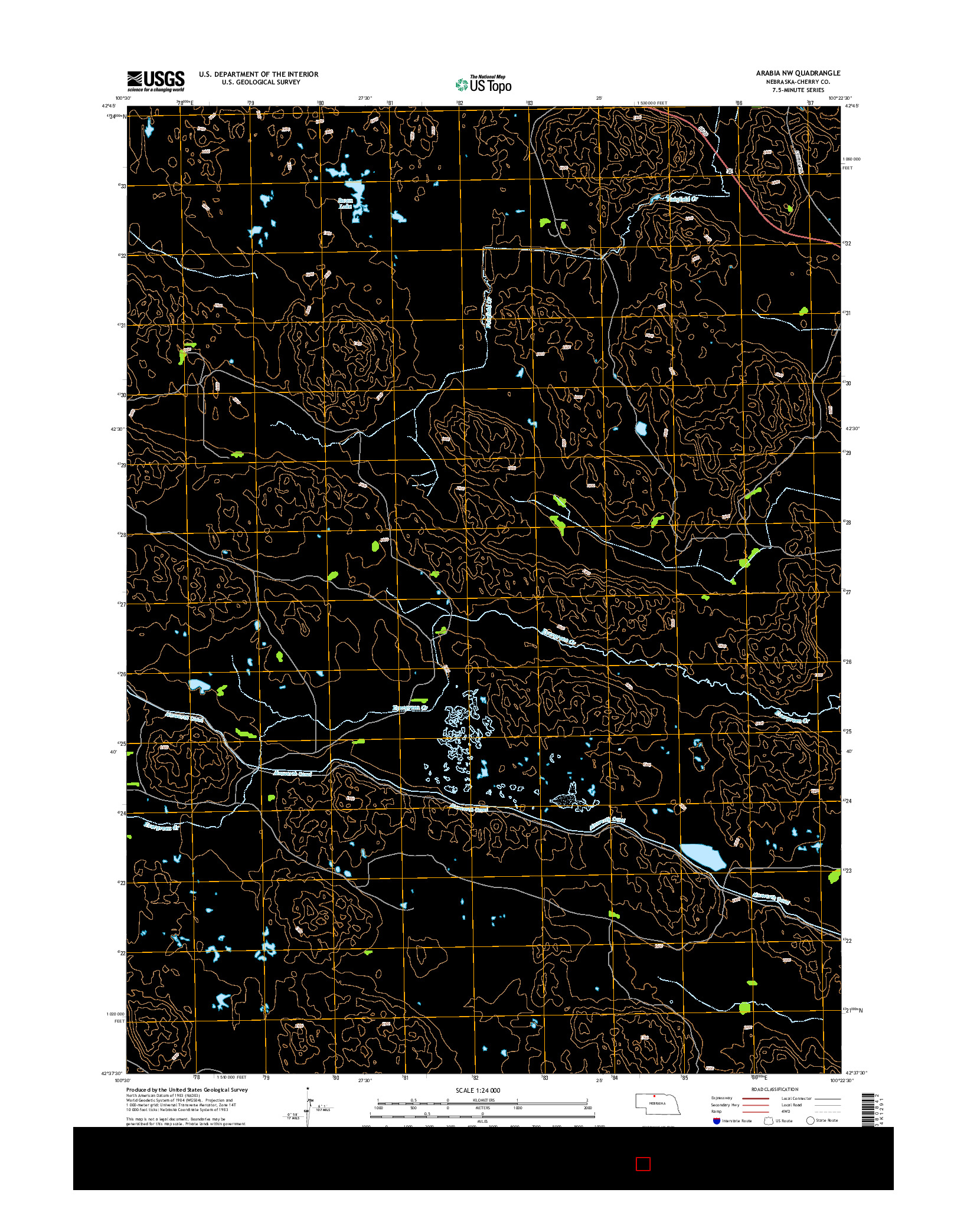 USGS US TOPO 7.5-MINUTE MAP FOR ARABIA NW, NE 2014