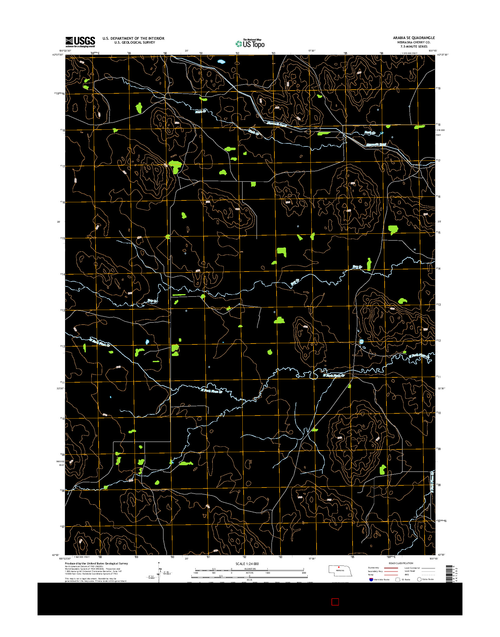 USGS US TOPO 7.5-MINUTE MAP FOR ARABIA SE, NE 2014