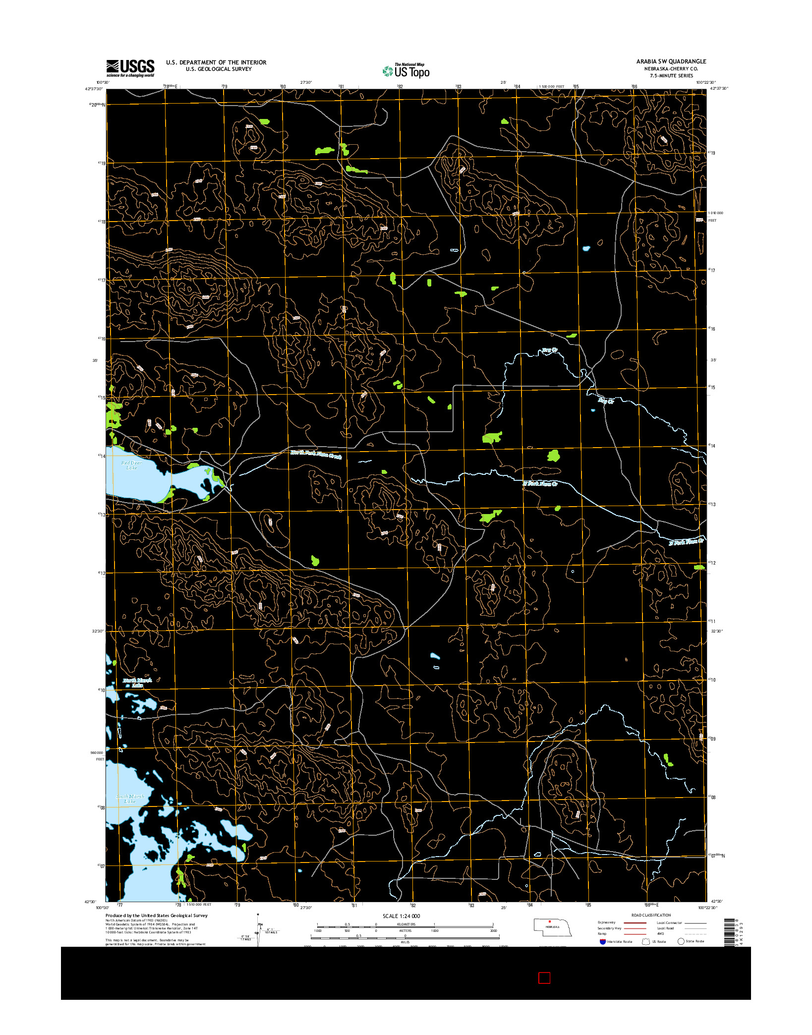 USGS US TOPO 7.5-MINUTE MAP FOR ARABIA SW, NE 2014
