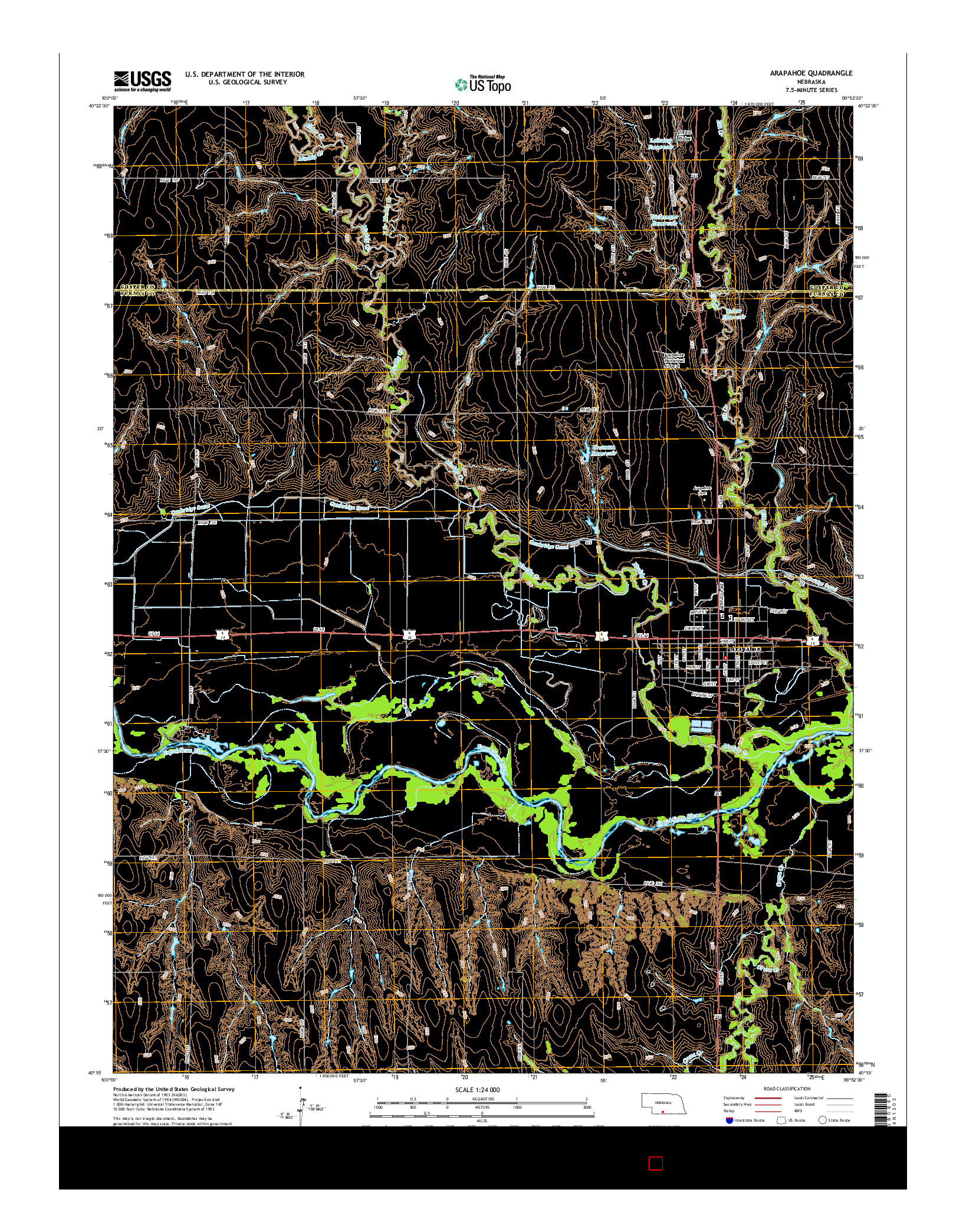 USGS US TOPO 7.5-MINUTE MAP FOR ARAPAHOE, NE 2014