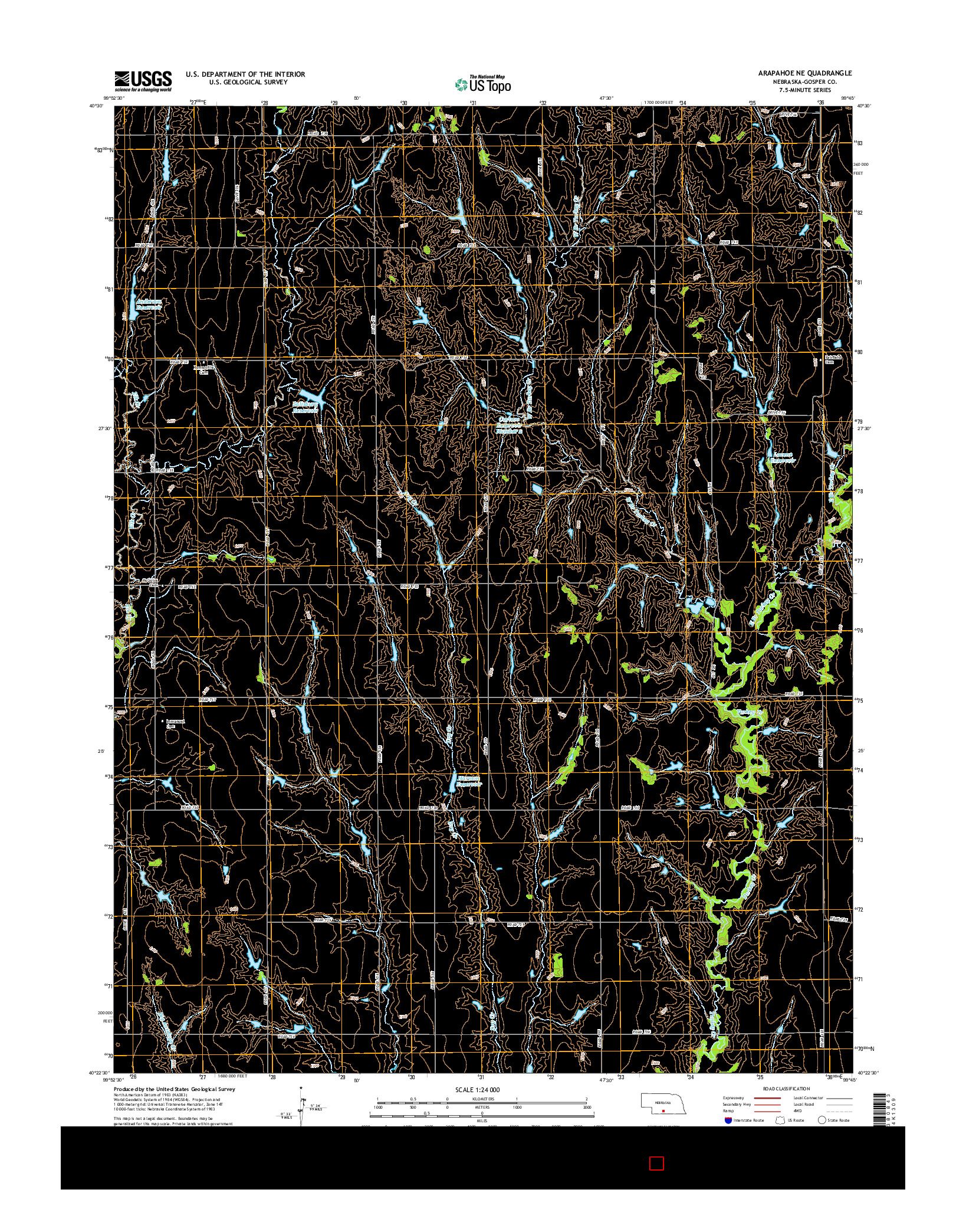 USGS US TOPO 7.5-MINUTE MAP FOR ARAPAHOE NE, NE 2014