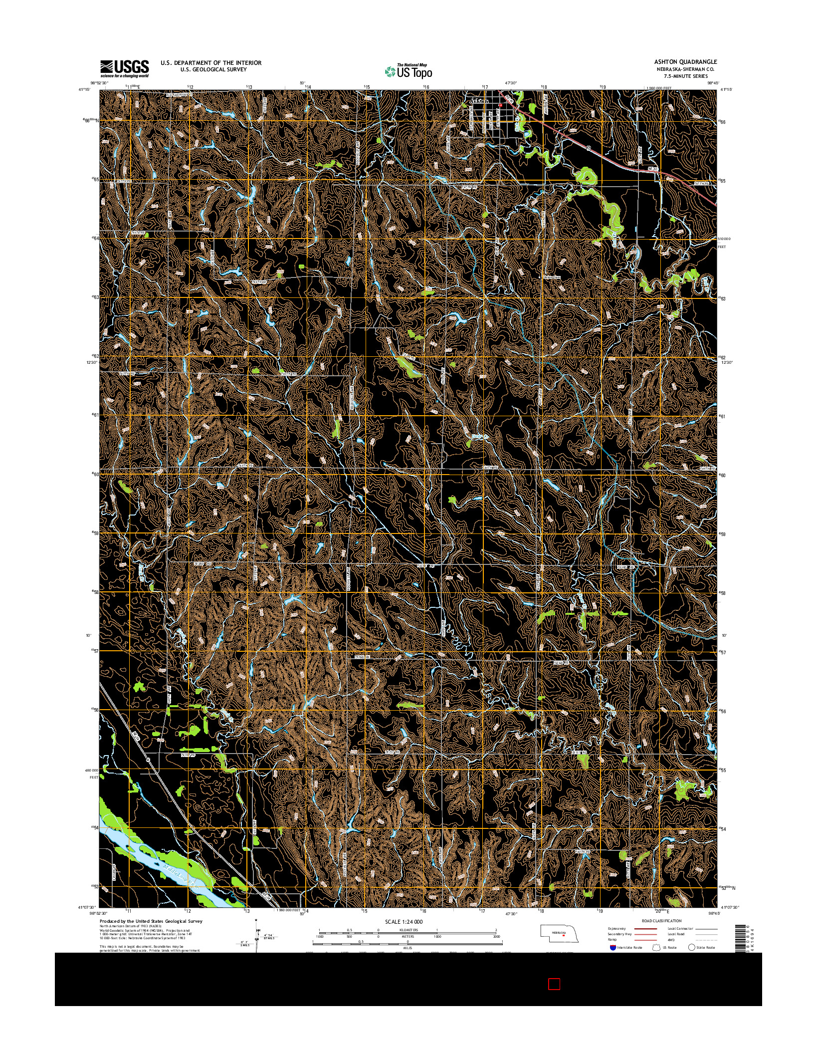 USGS US TOPO 7.5-MINUTE MAP FOR ASHTON, NE 2014