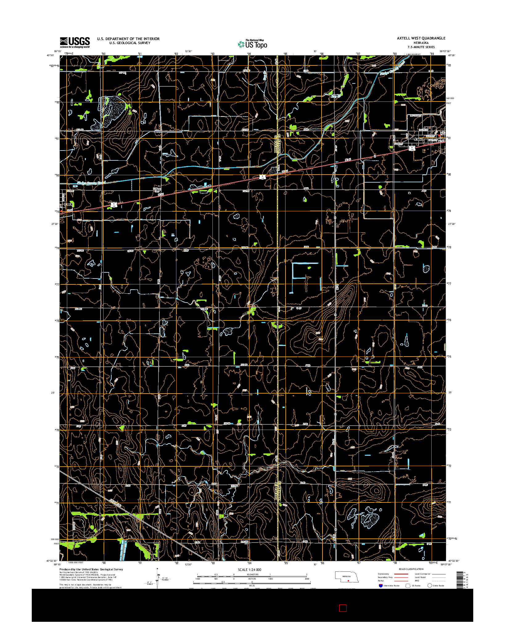 USGS US TOPO 7.5-MINUTE MAP FOR AXTELL WEST, NE 2014