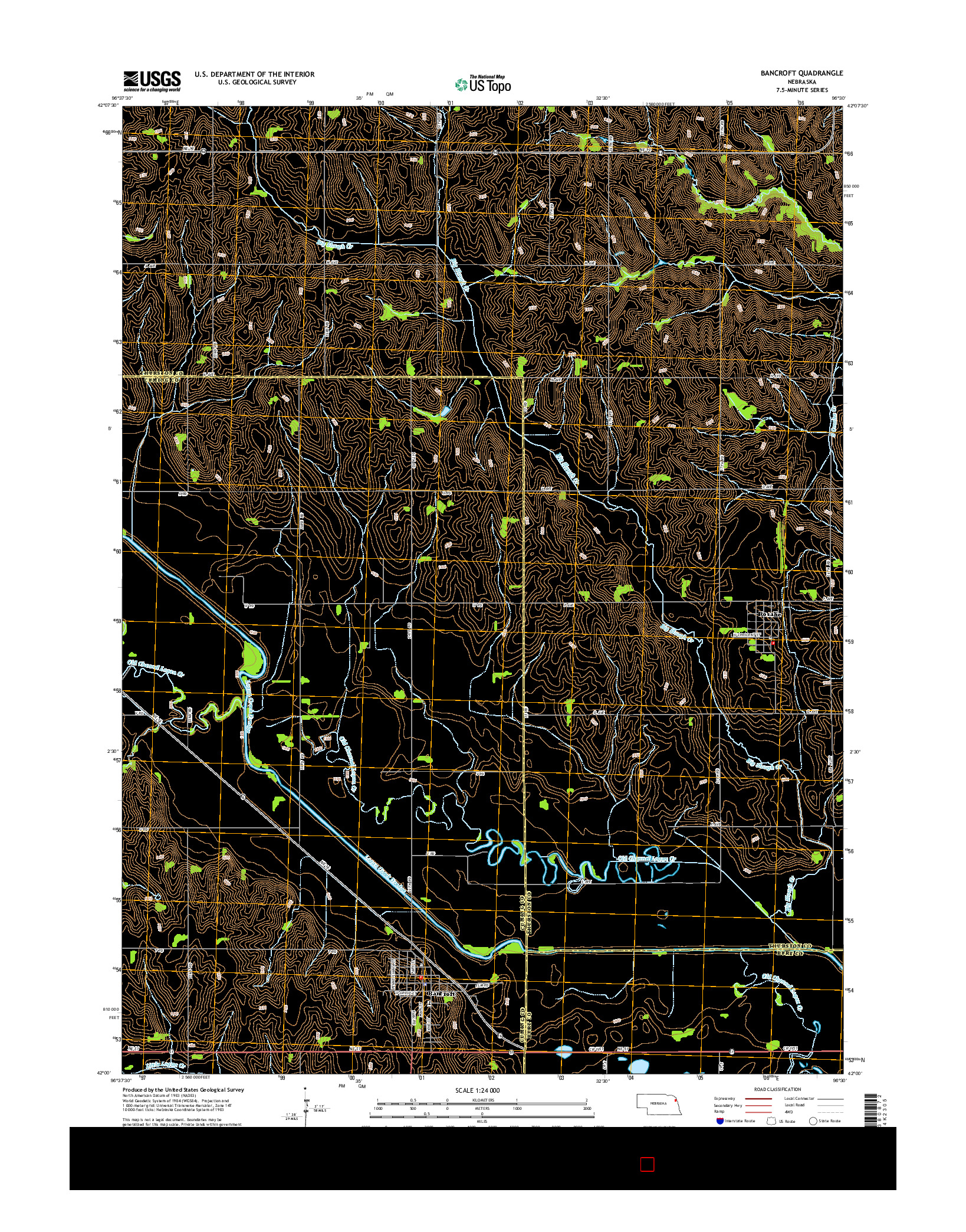 USGS US TOPO 7.5-MINUTE MAP FOR BANCROFT, NE 2014