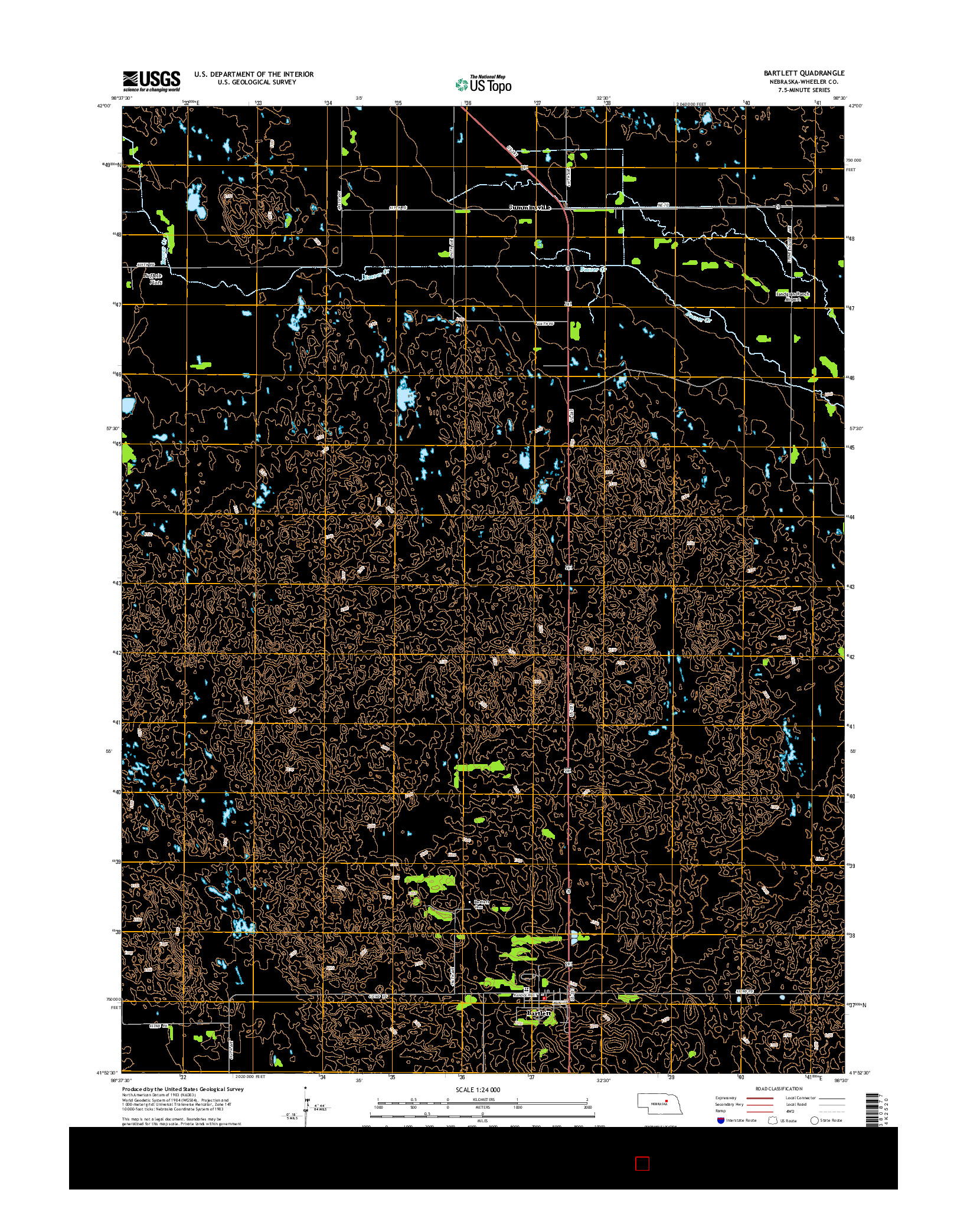 USGS US TOPO 7.5-MINUTE MAP FOR BARTLETT, NE 2014