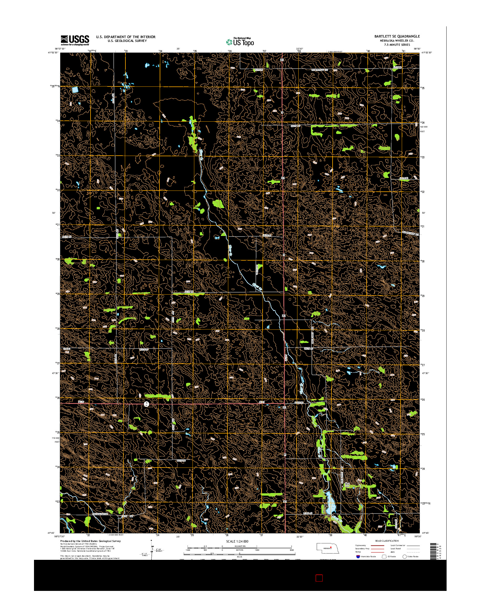 USGS US TOPO 7.5-MINUTE MAP FOR BARTLETT SE, NE 2014