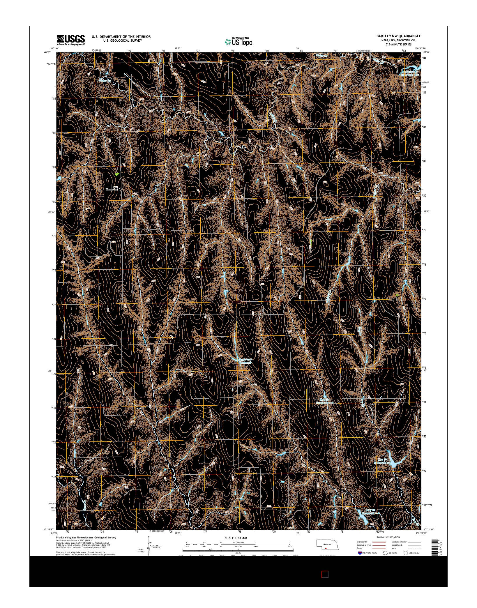 USGS US TOPO 7.5-MINUTE MAP FOR BARTLEY NW, NE 2014