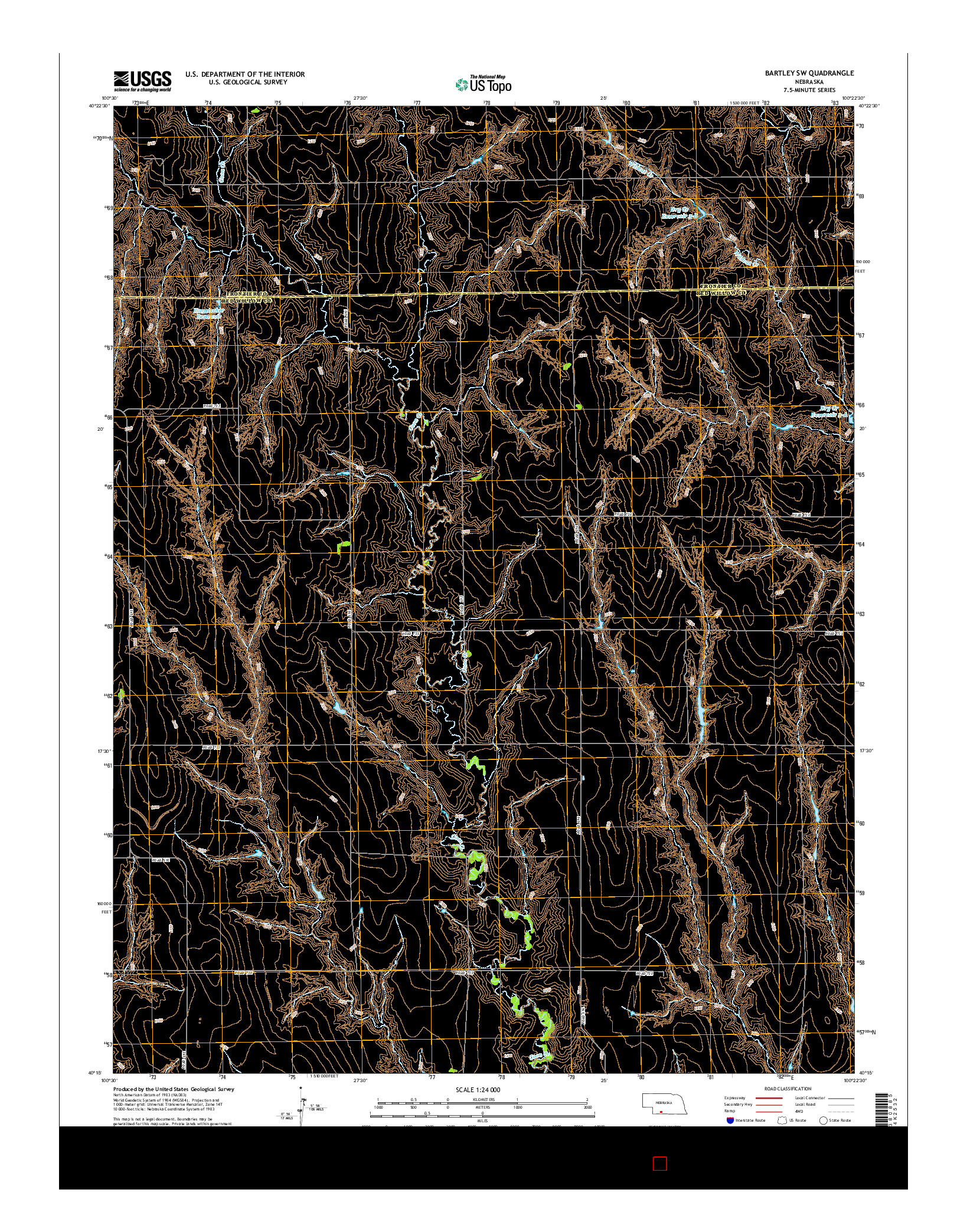 USGS US TOPO 7.5-MINUTE MAP FOR BARTLEY SW, NE 2014