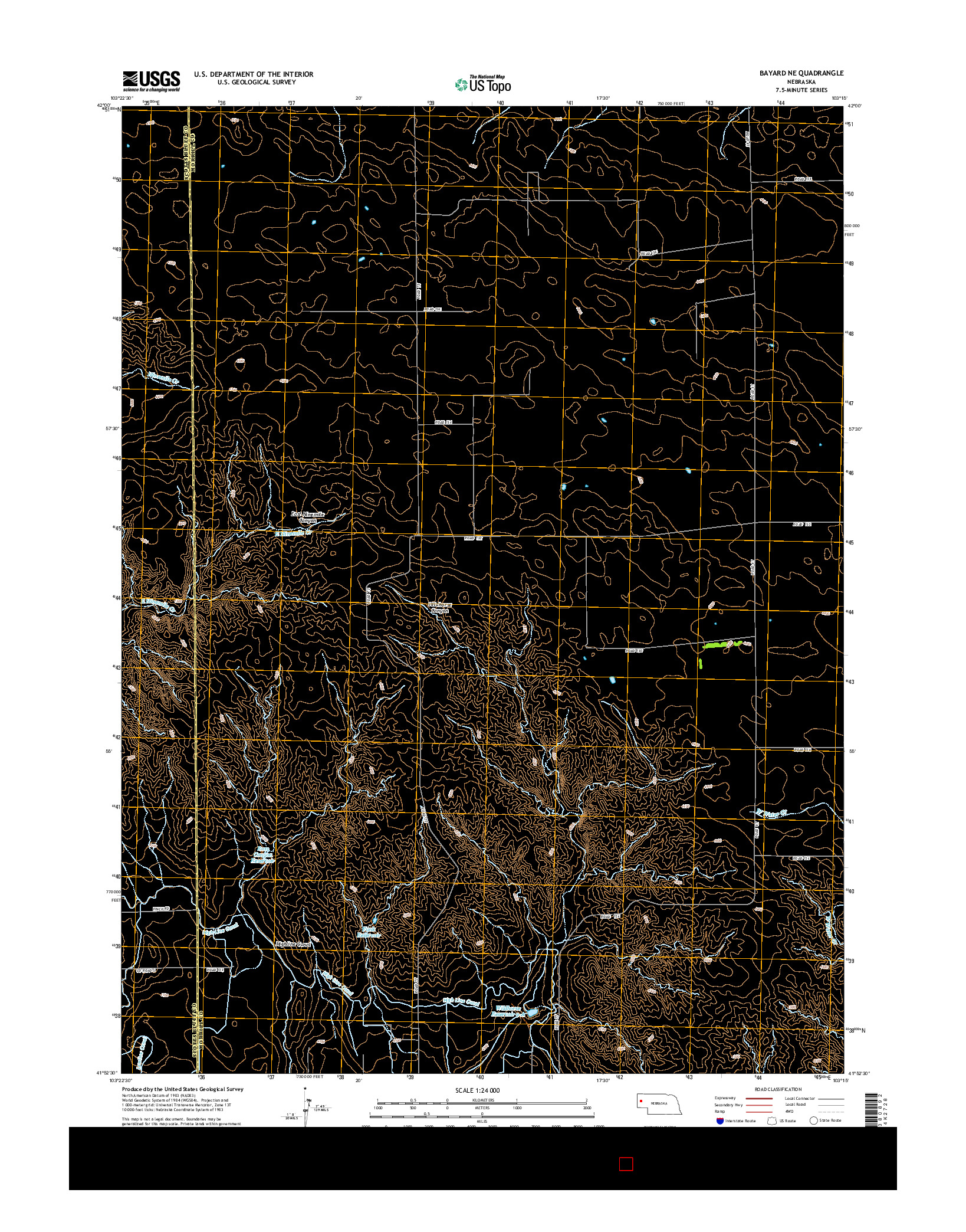 USGS US TOPO 7.5-MINUTE MAP FOR BAYARD NE, NE 2014