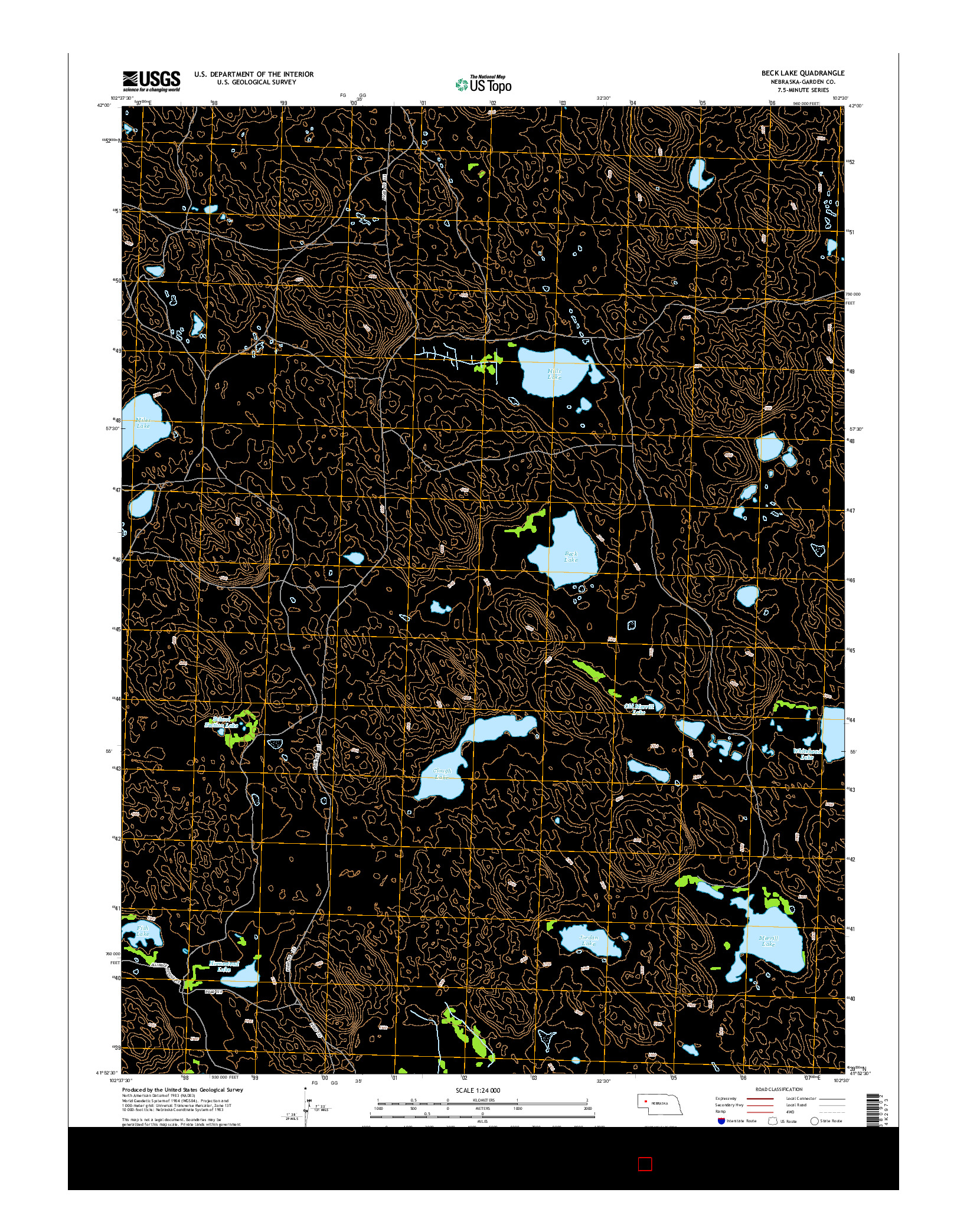 USGS US TOPO 7.5-MINUTE MAP FOR BECK LAKE, NE 2014