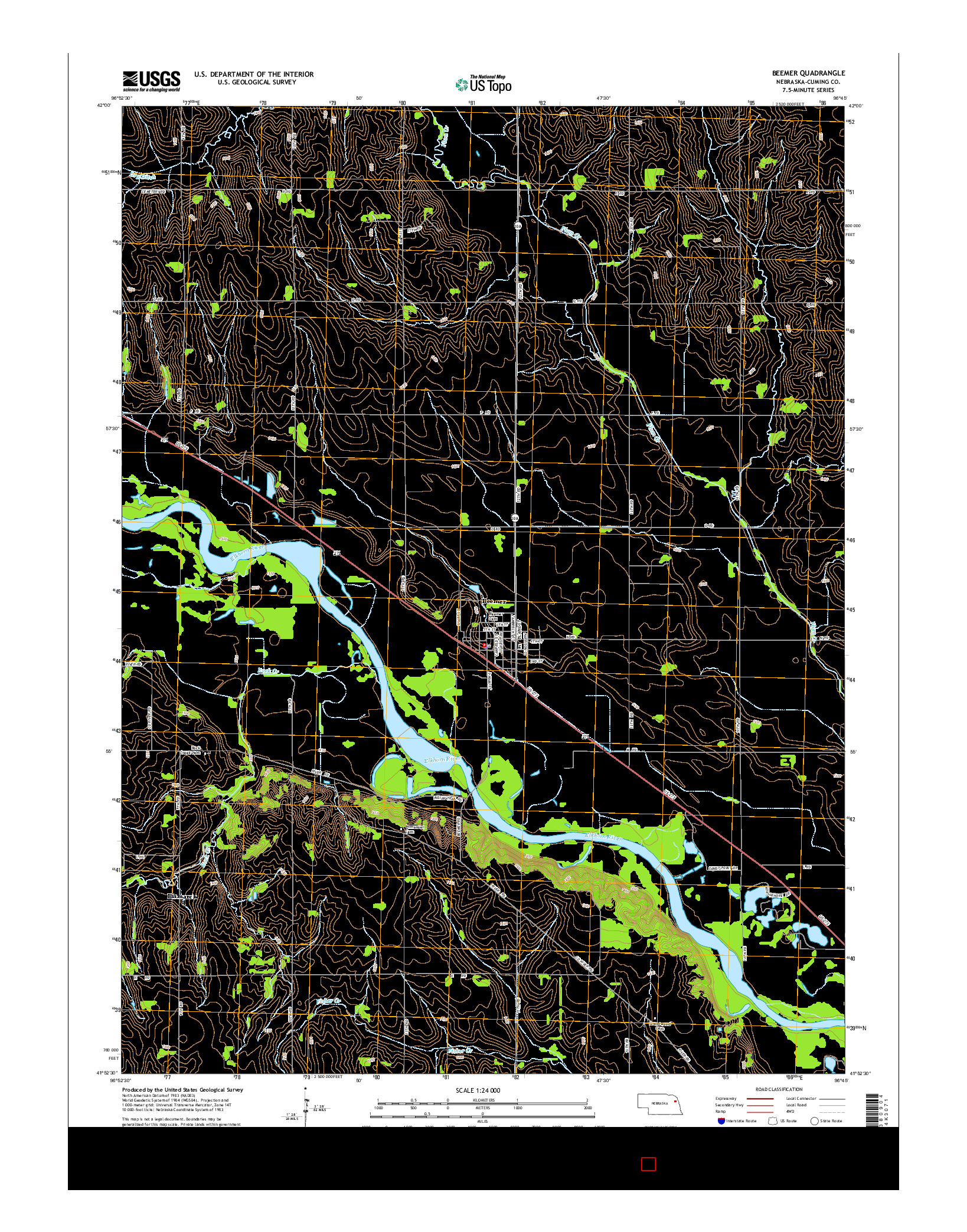 USGS US TOPO 7.5-MINUTE MAP FOR BEEMER, NE 2014