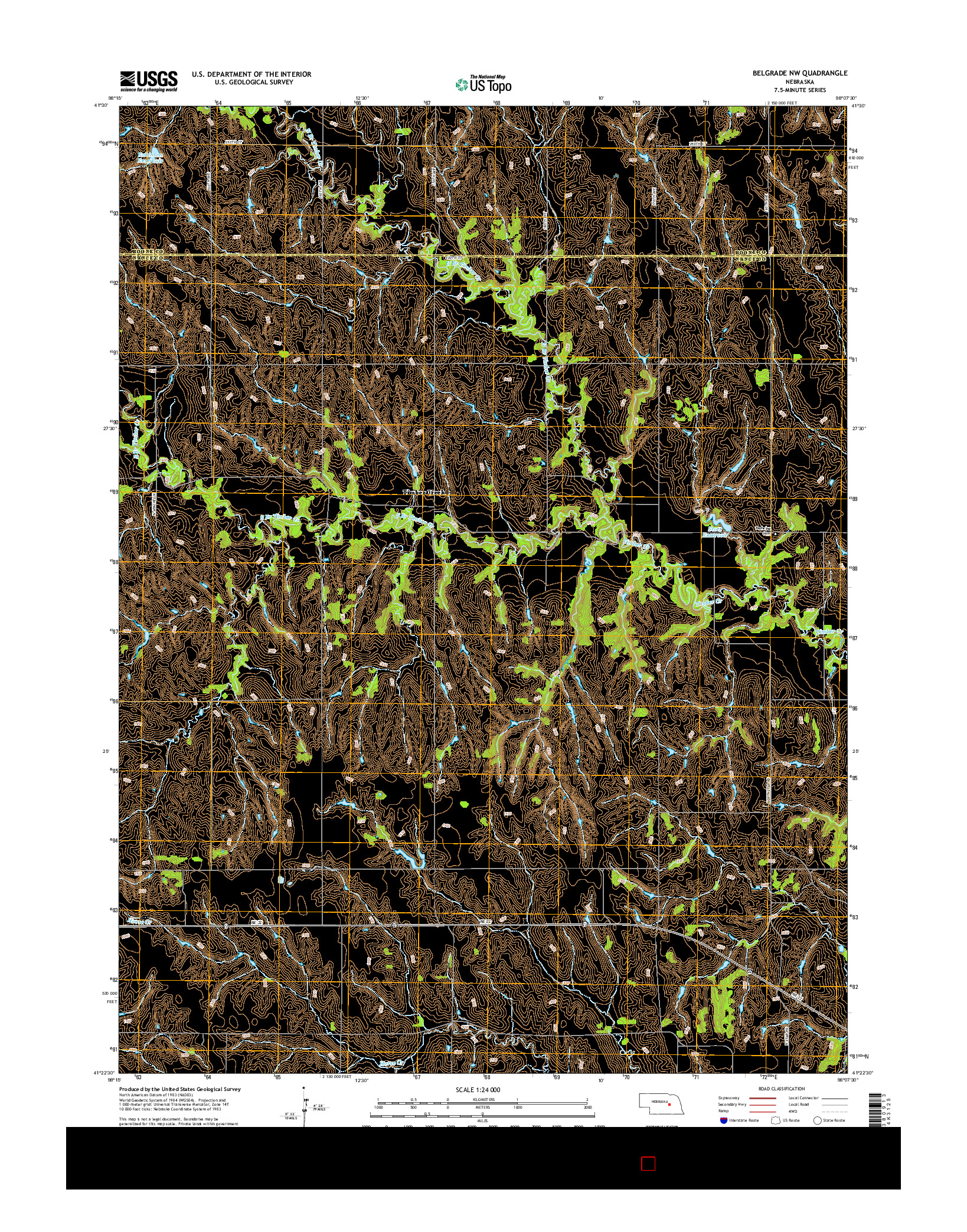 USGS US TOPO 7.5-MINUTE MAP FOR BELGRADE NW, NE 2014