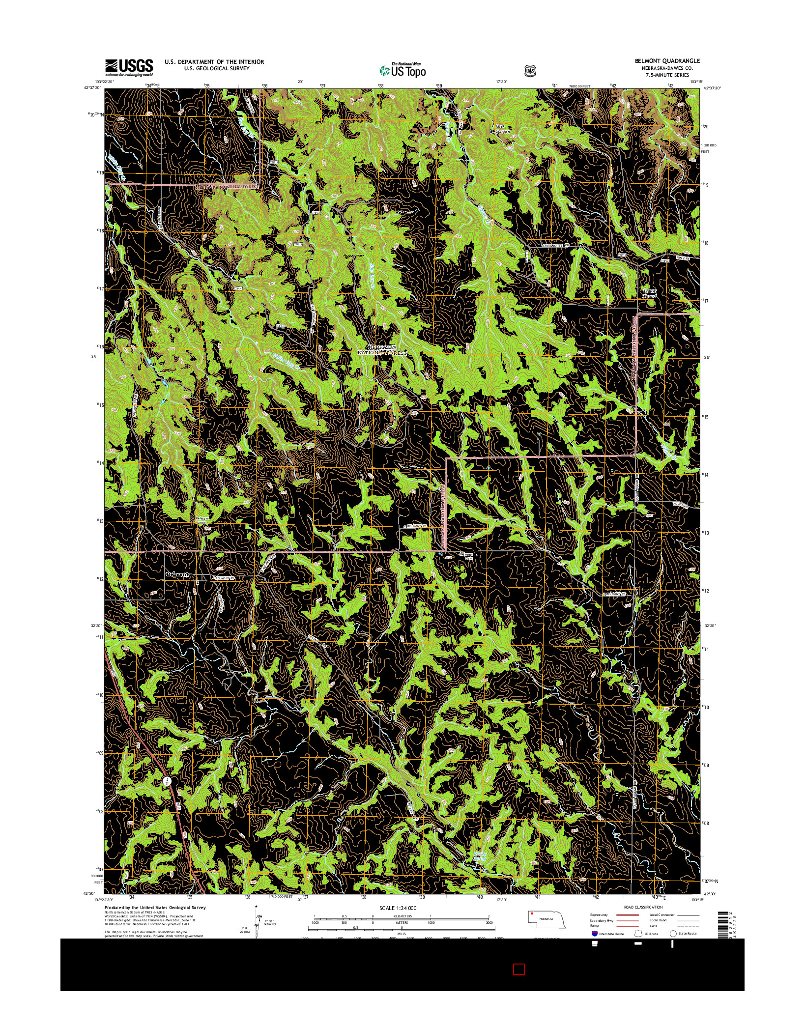 USGS US TOPO 7.5-MINUTE MAP FOR BELMONT, NE 2014