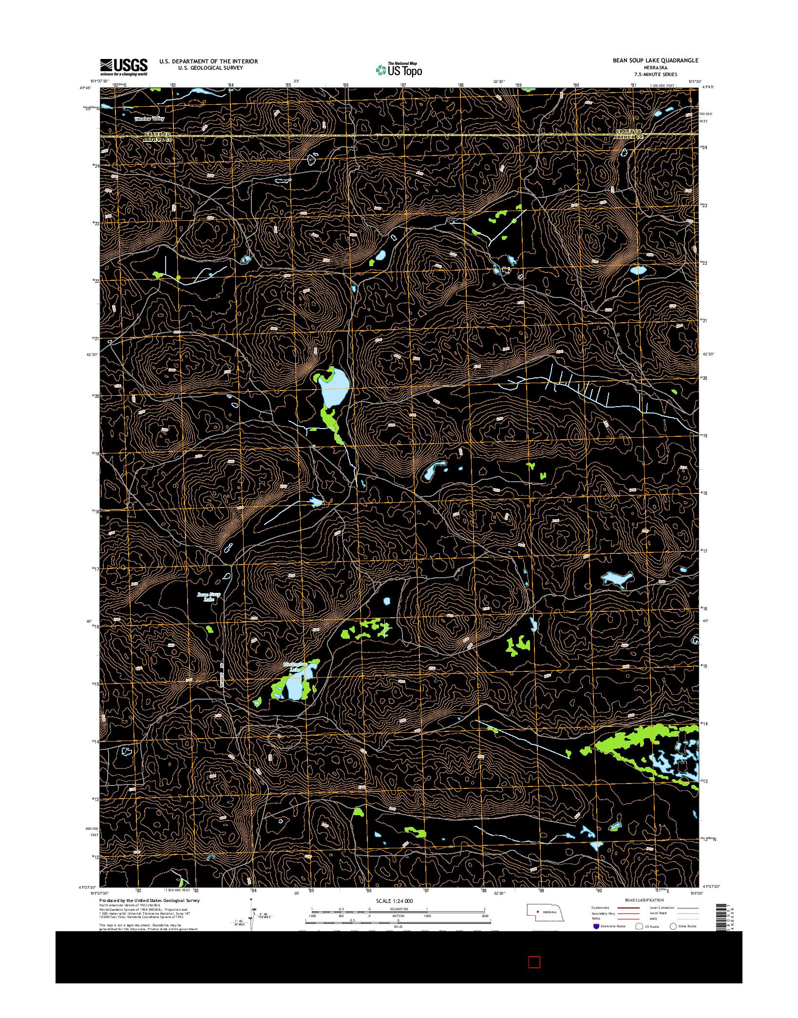 USGS US TOPO 7.5-MINUTE MAP FOR BEAN SOUP LAKE, NE 2014