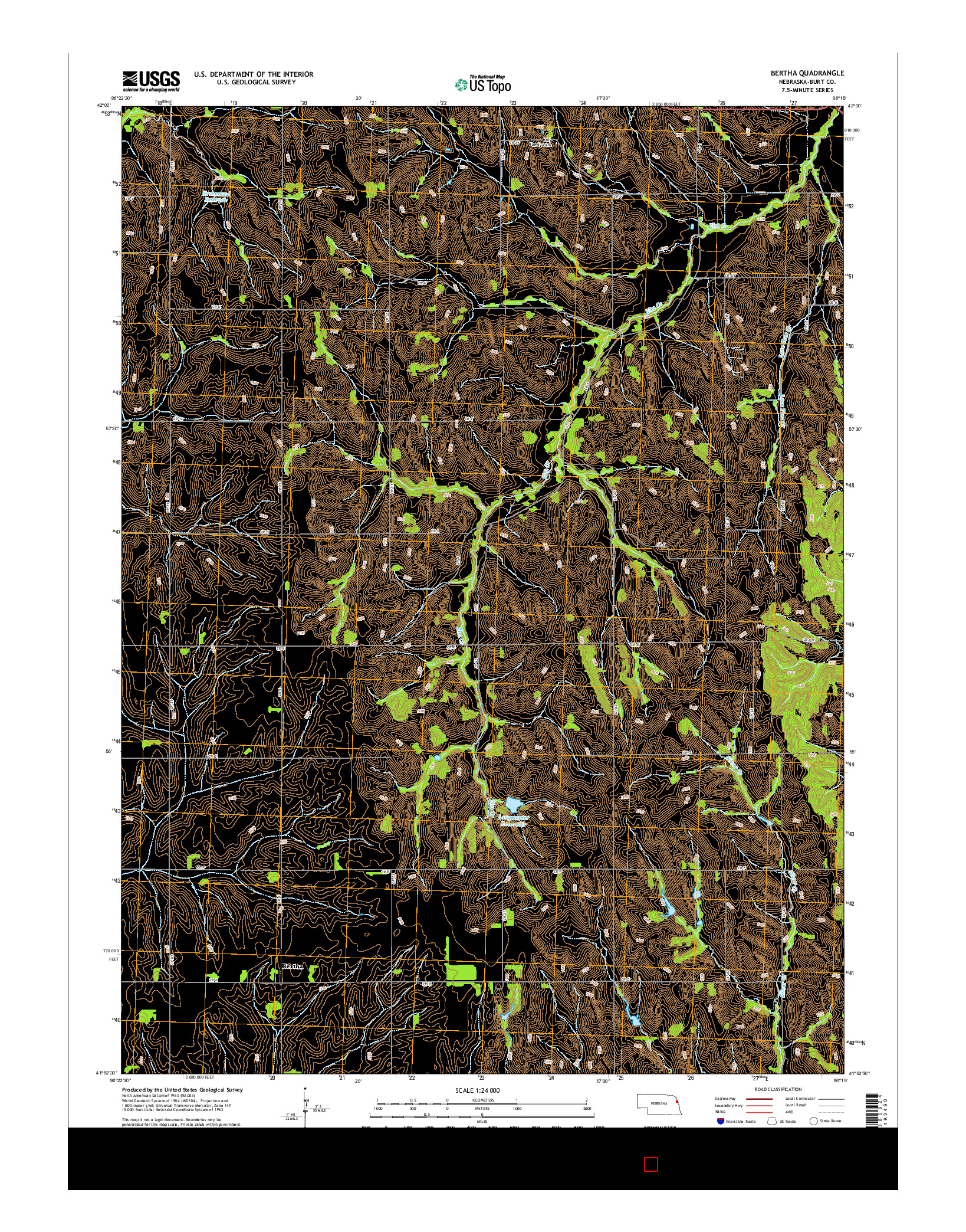 USGS US TOPO 7.5-MINUTE MAP FOR BERTHA, NE 2014