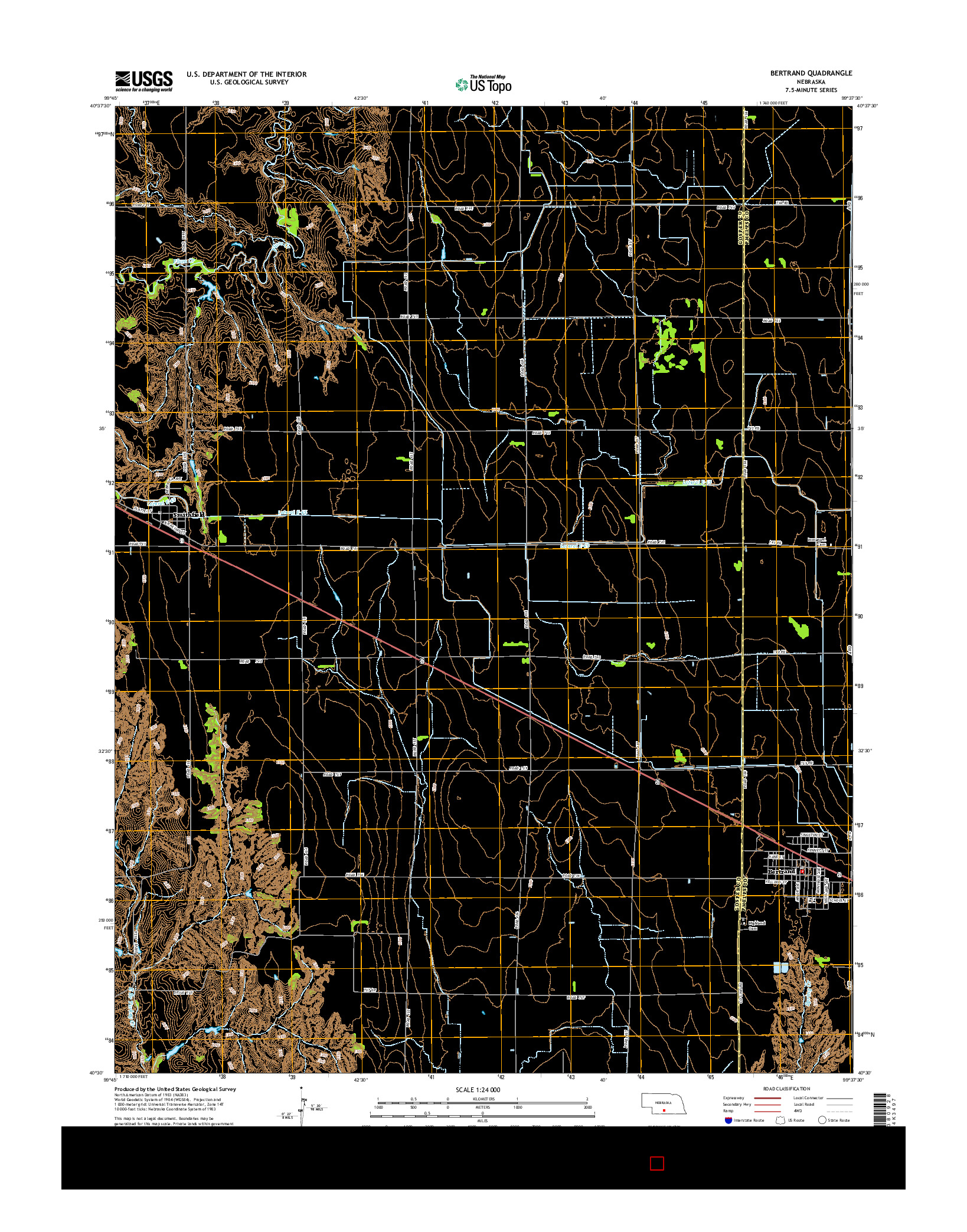 USGS US TOPO 7.5-MINUTE MAP FOR BERTRAND, NE 2014