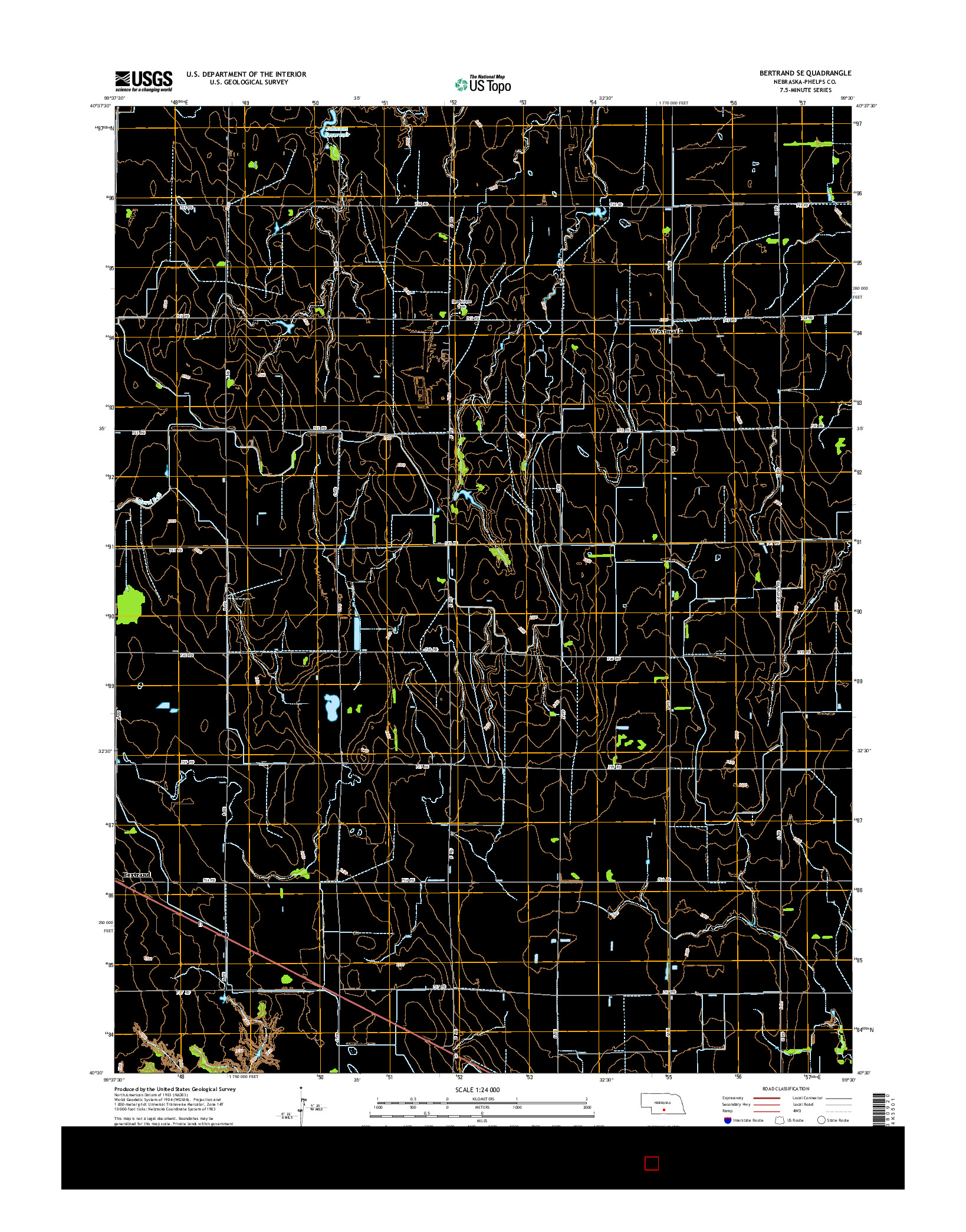 USGS US TOPO 7.5-MINUTE MAP FOR BERTRAND SE, NE 2014