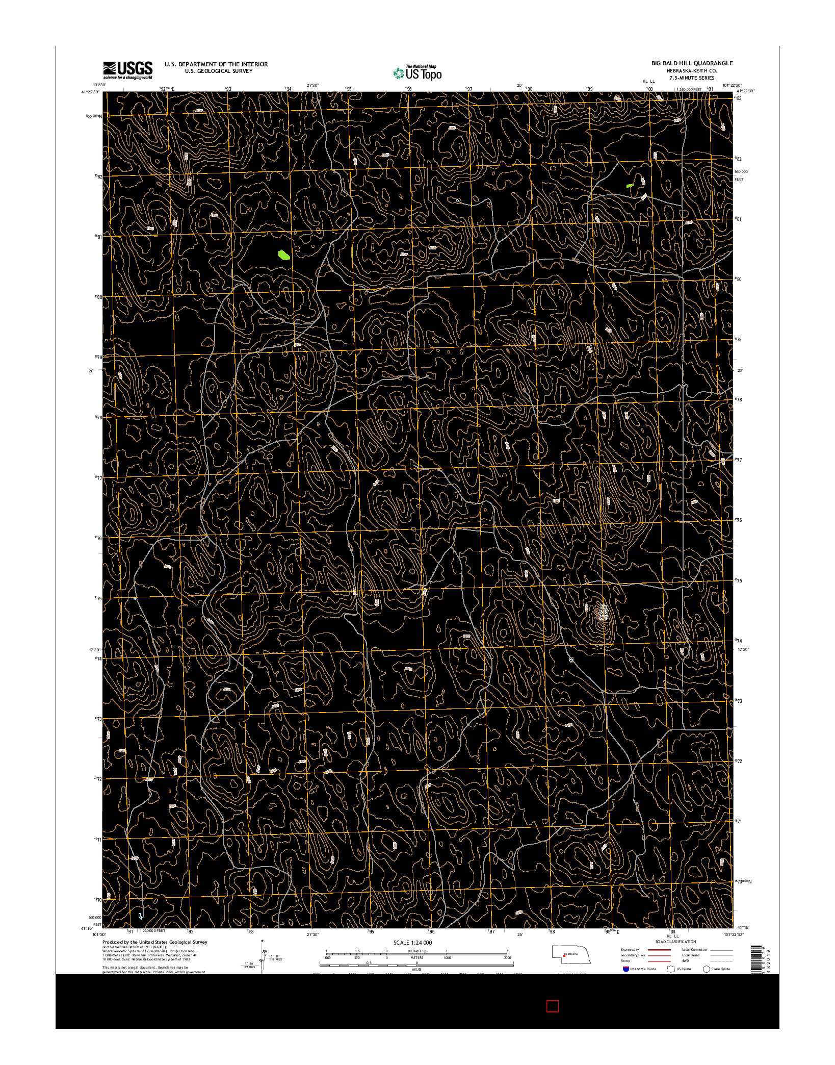 USGS US TOPO 7.5-MINUTE MAP FOR BIG BALD HILL, NE 2014