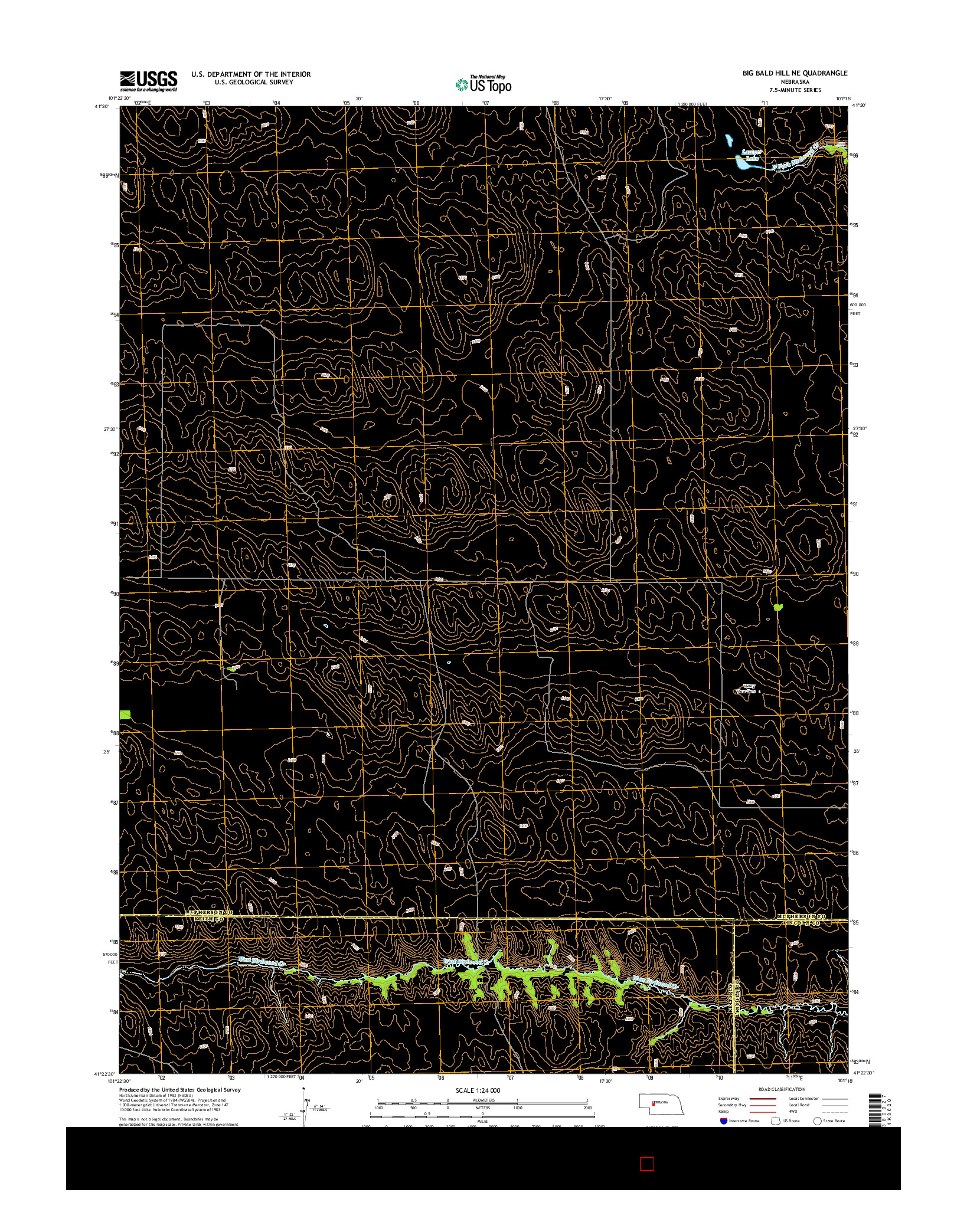 USGS US TOPO 7.5-MINUTE MAP FOR BIG BALD HILL NE, NE 2014