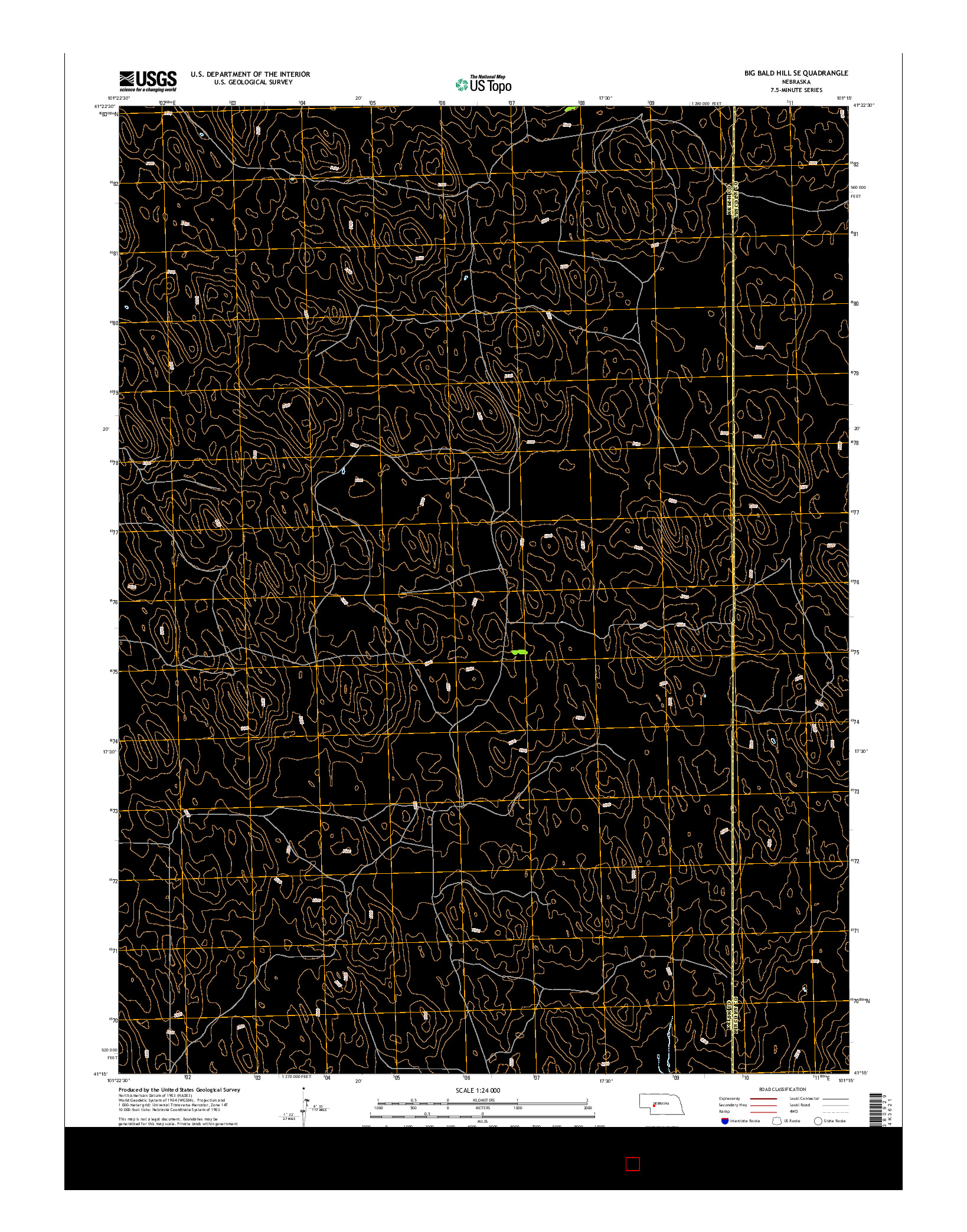 USGS US TOPO 7.5-MINUTE MAP FOR BIG BALD HILL SE, NE 2014