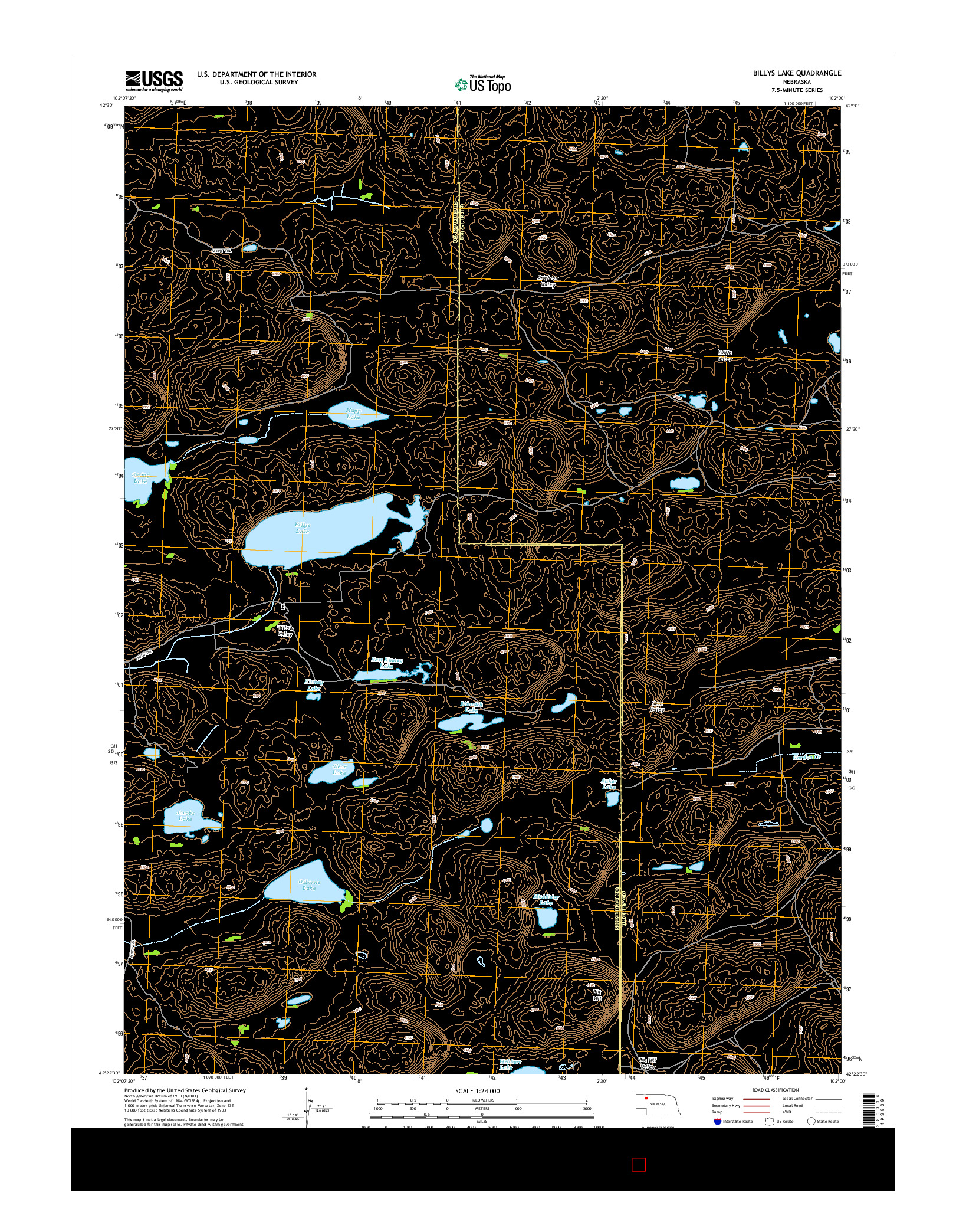 USGS US TOPO 7.5-MINUTE MAP FOR BILLYS LAKE, NE 2014