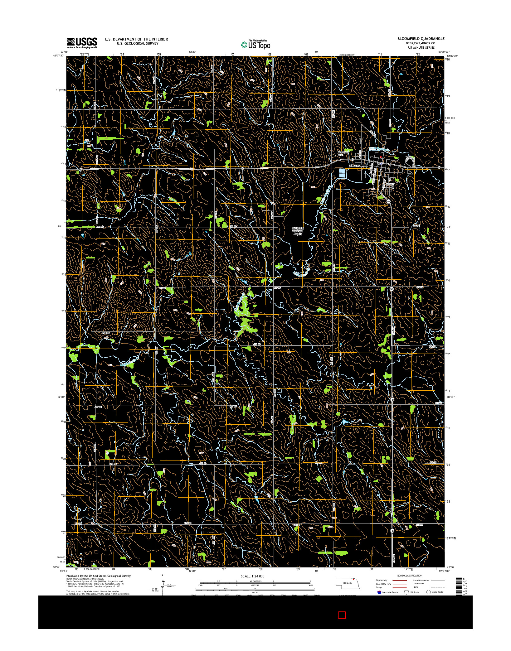 USGS US TOPO 7.5-MINUTE MAP FOR BLOOMFIELD, NE 2014