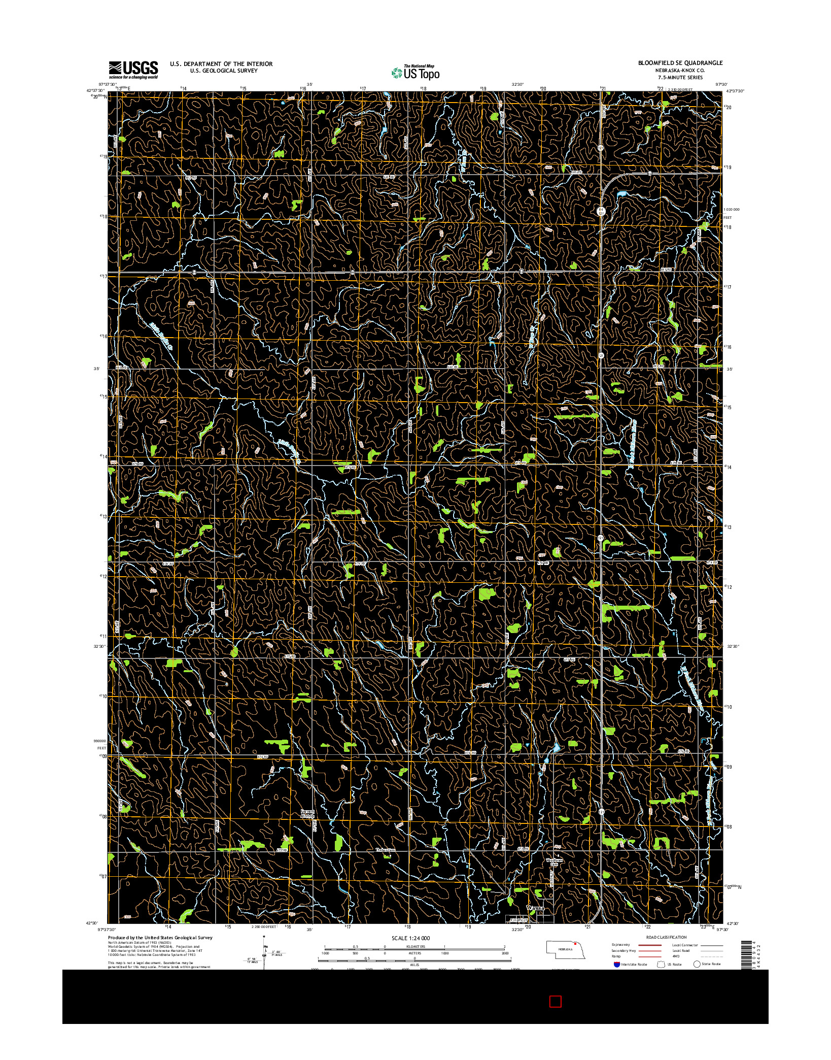 USGS US TOPO 7.5-MINUTE MAP FOR BLOOMFIELD SE, NE 2014