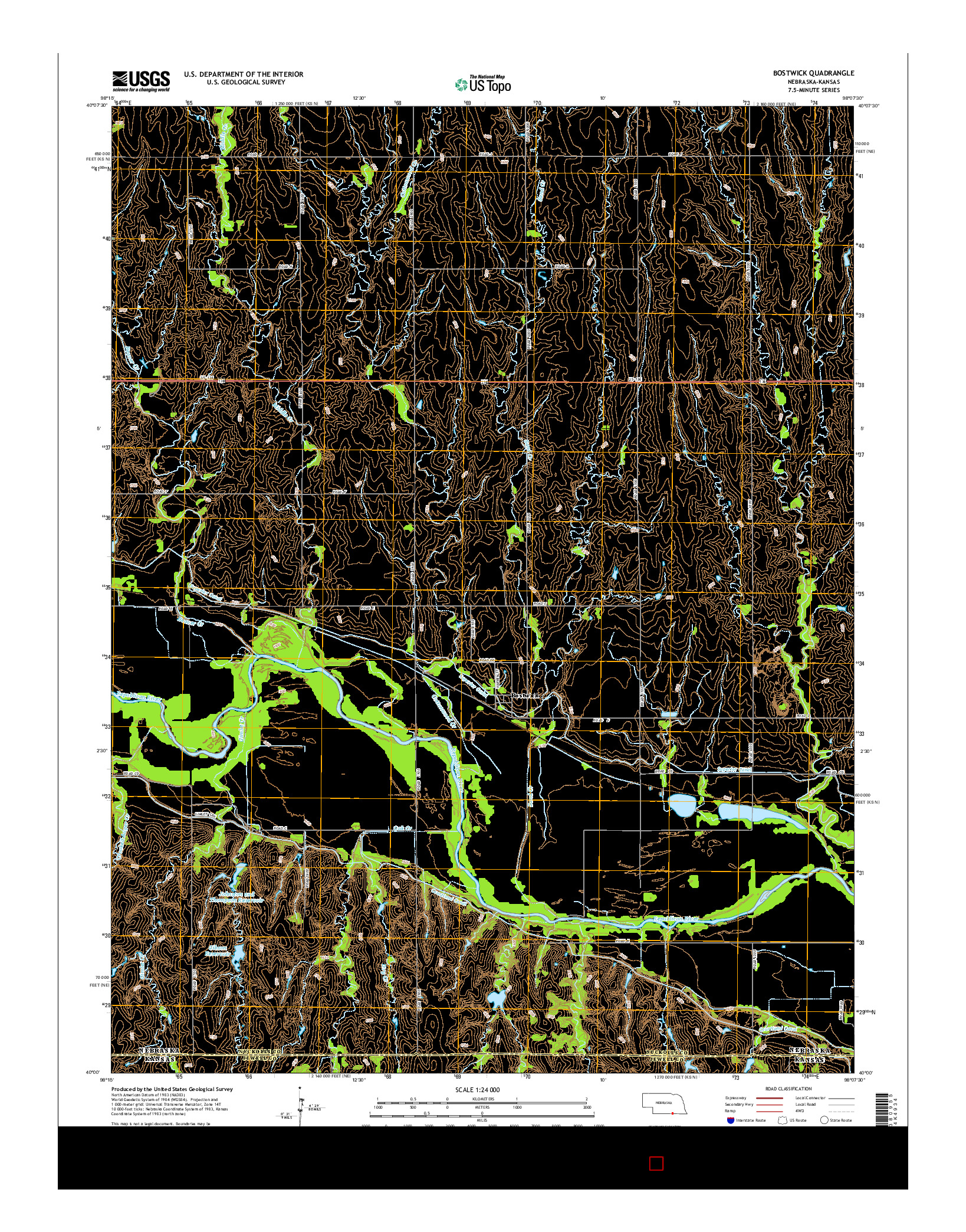 USGS US TOPO 7.5-MINUTE MAP FOR BOSTWICK, NE-KS 2014