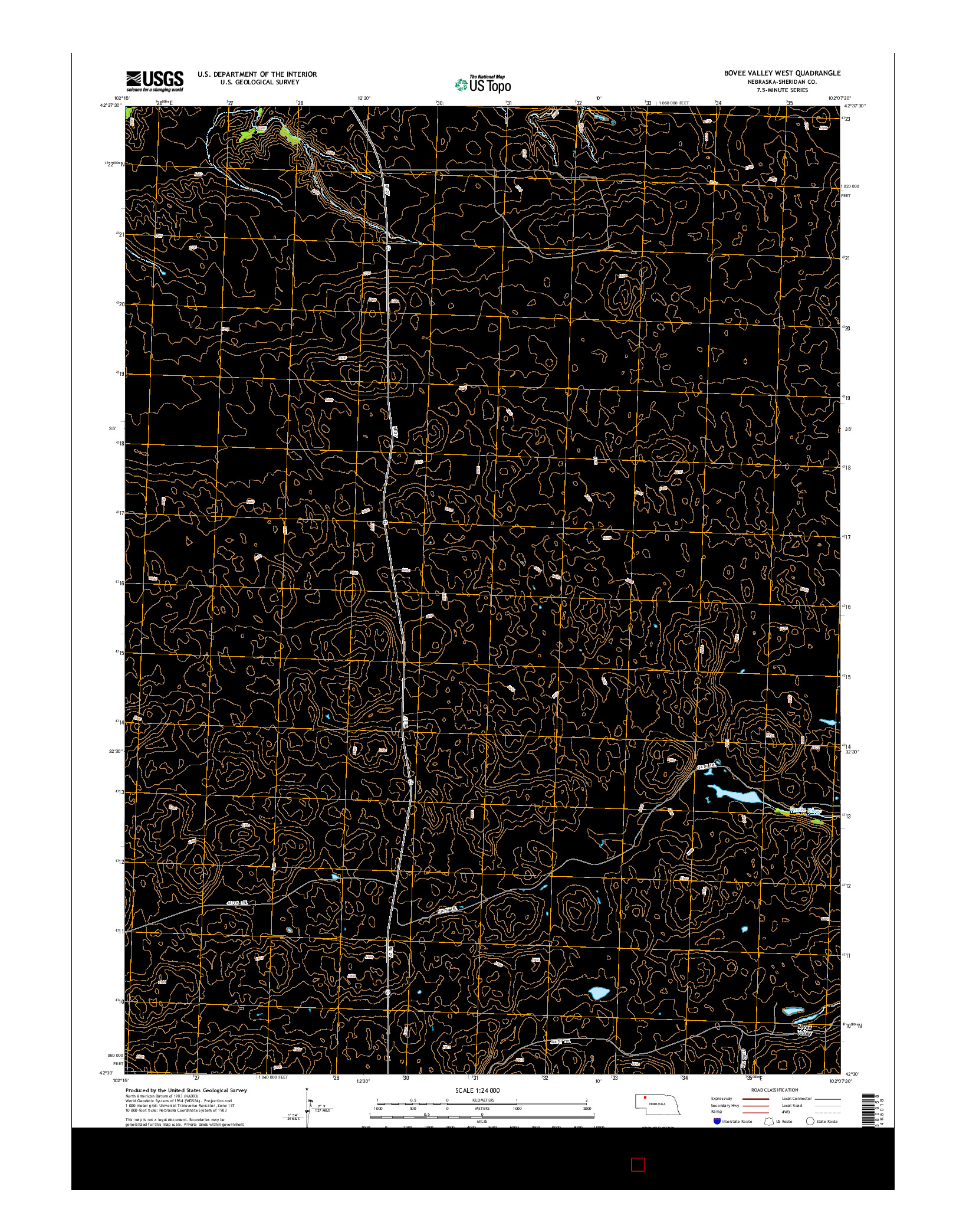 USGS US TOPO 7.5-MINUTE MAP FOR BOVEE VALLEY WEST, NE 2014