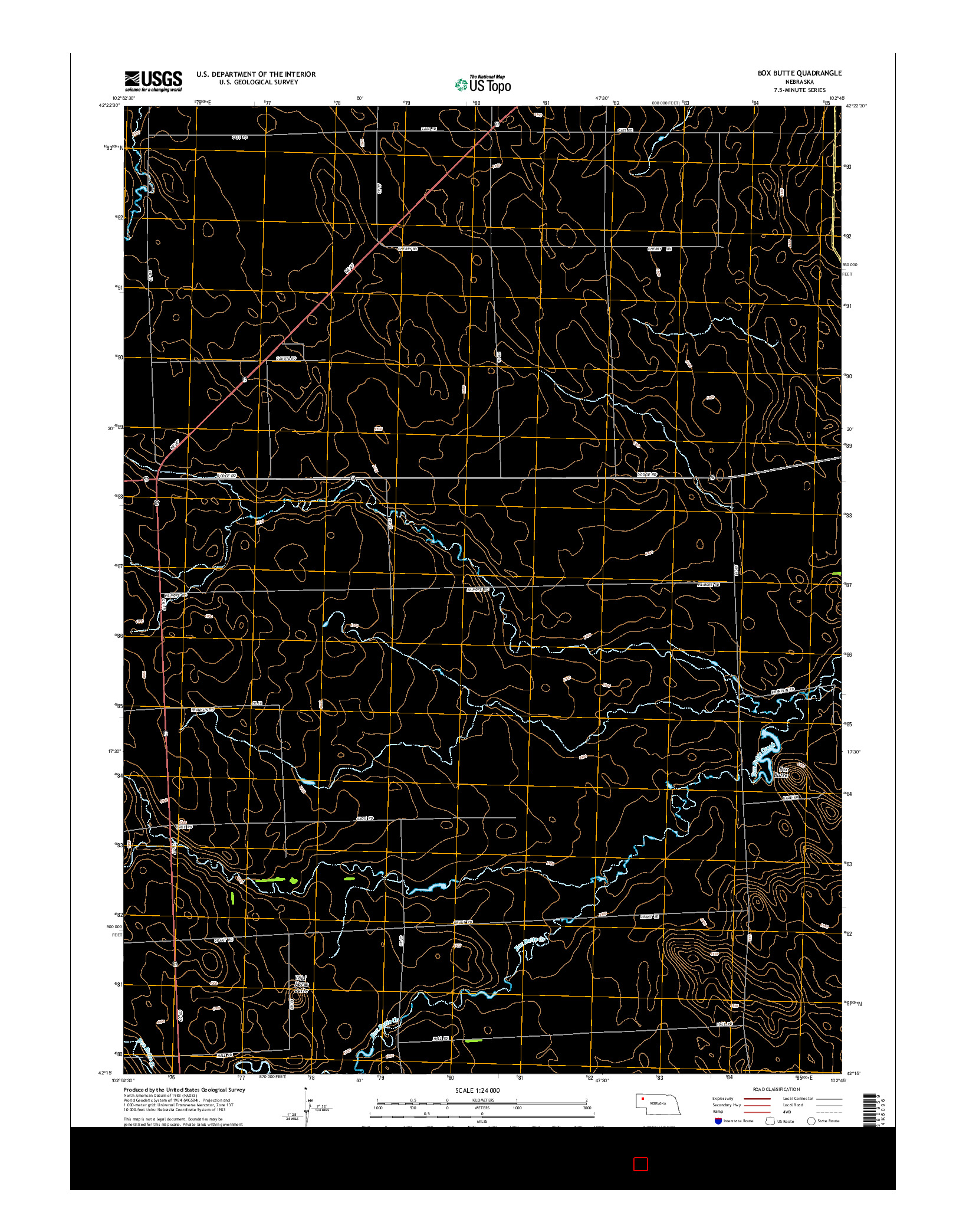 USGS US TOPO 7.5-MINUTE MAP FOR BOX BUTTE, NE 2014