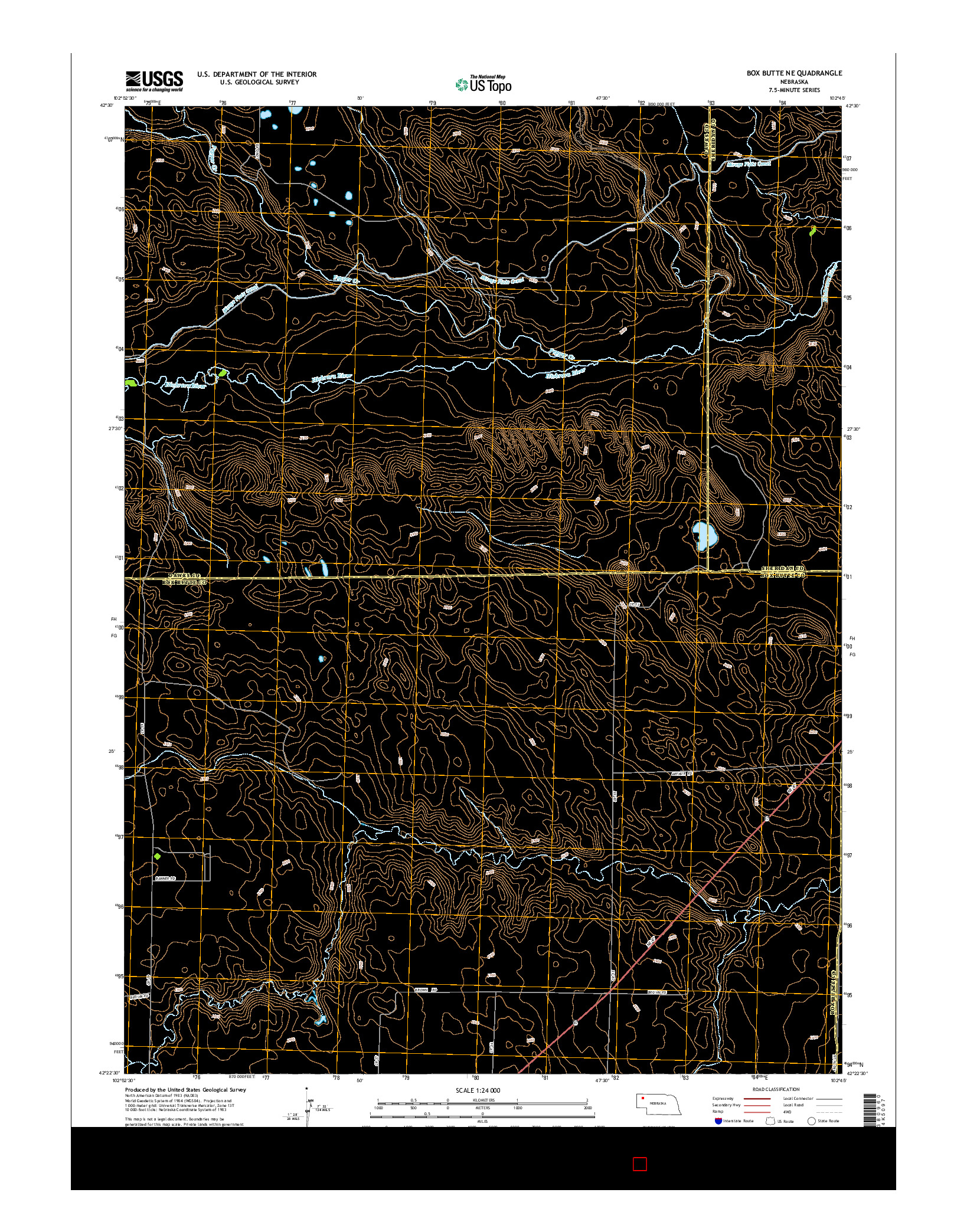 USGS US TOPO 7.5-MINUTE MAP FOR BOX BUTTE NE, NE 2014