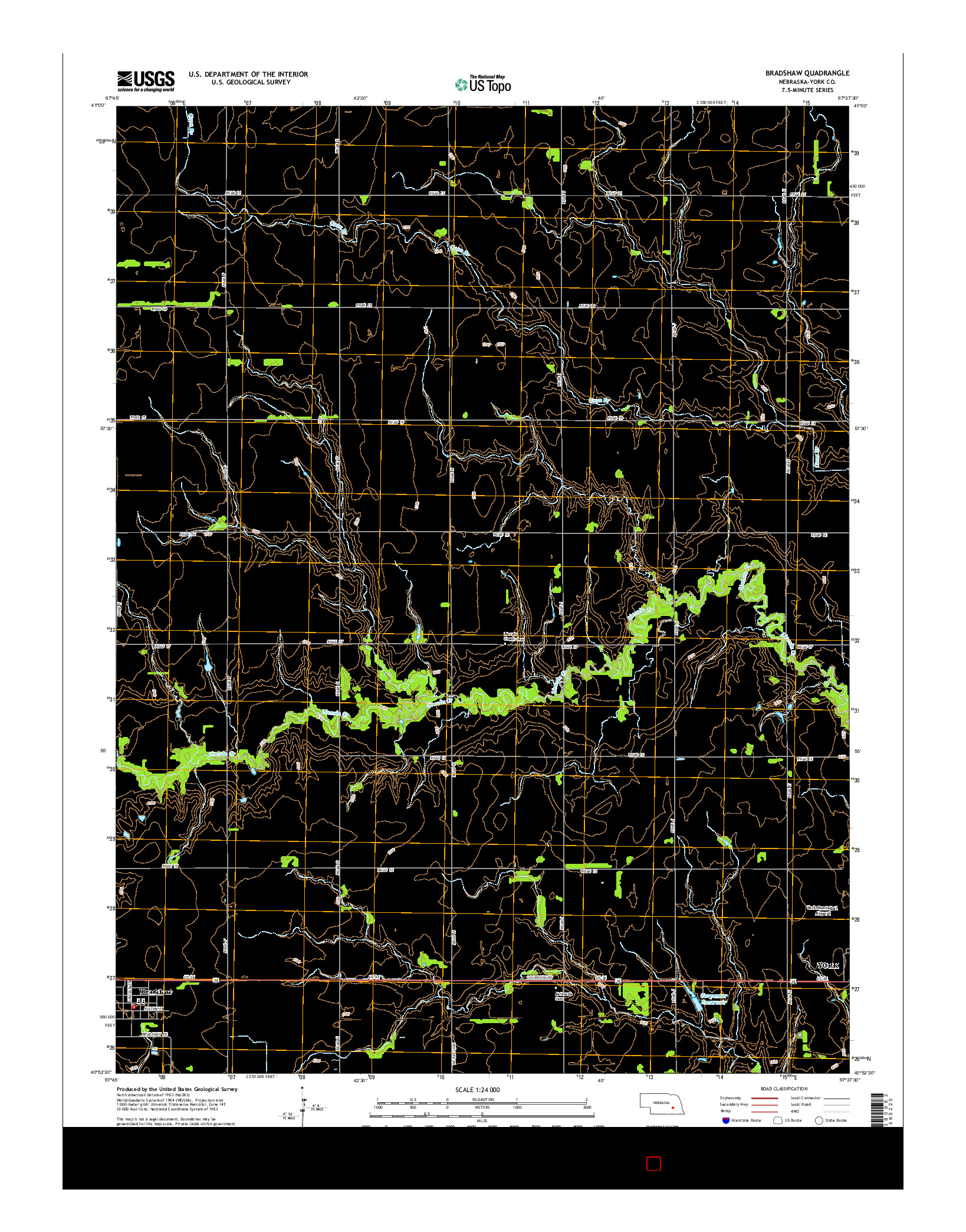 USGS US TOPO 7.5-MINUTE MAP FOR BRADSHAW, NE 2014