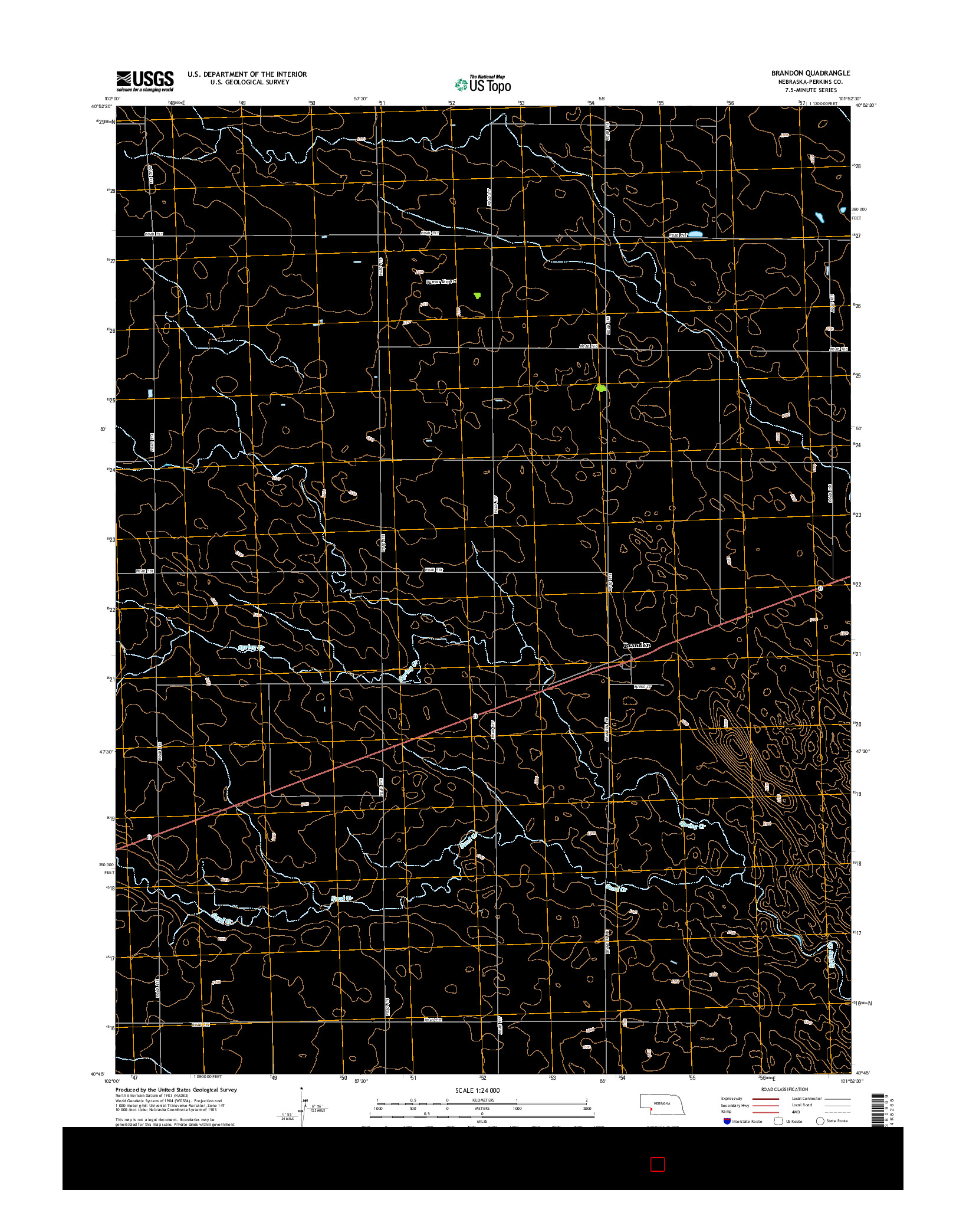 USGS US TOPO 7.5-MINUTE MAP FOR BRANDON, NE 2014