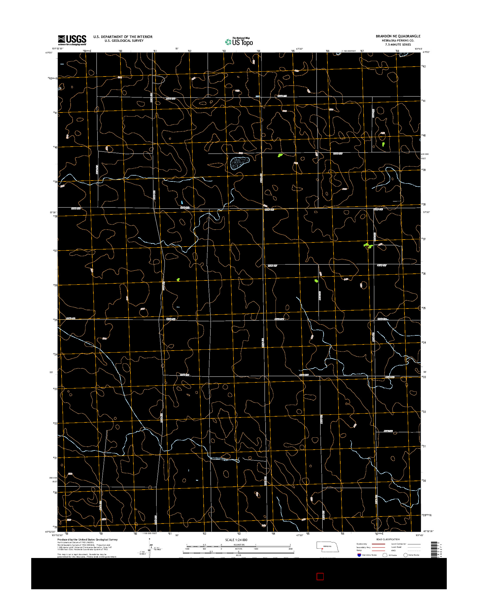 USGS US TOPO 7.5-MINUTE MAP FOR BRANDON NE, NE 2014
