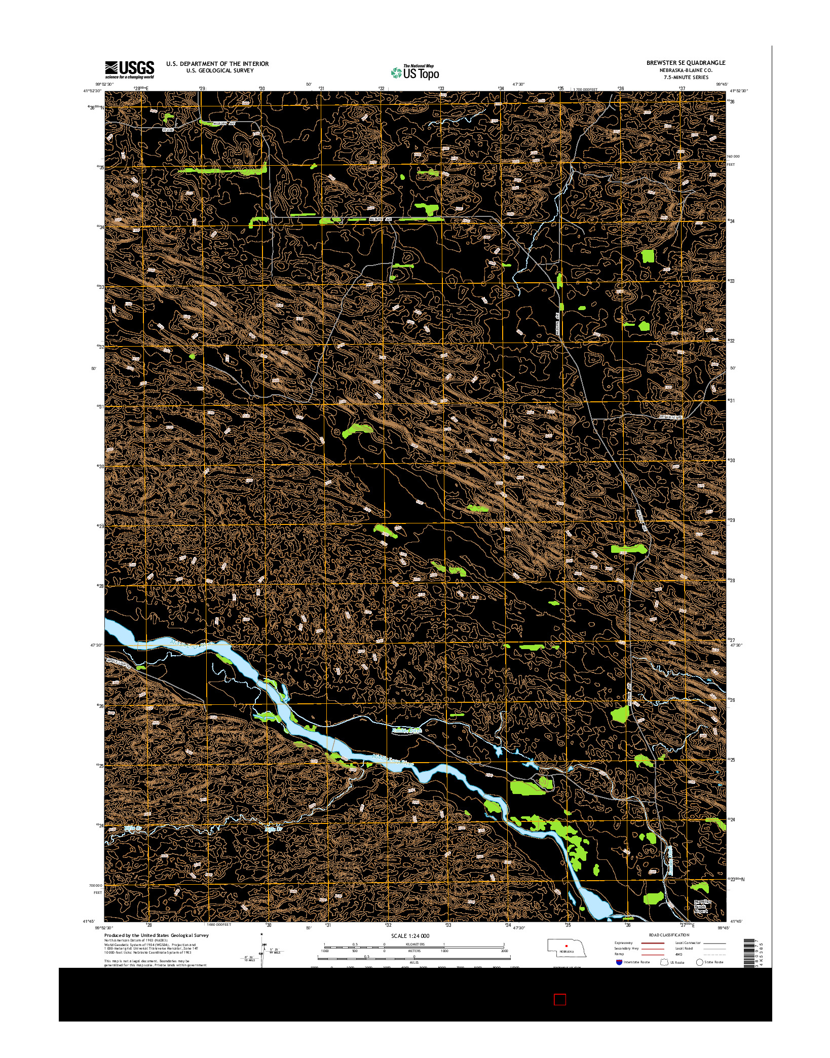 USGS US TOPO 7.5-MINUTE MAP FOR BREWSTER SE, NE 2014