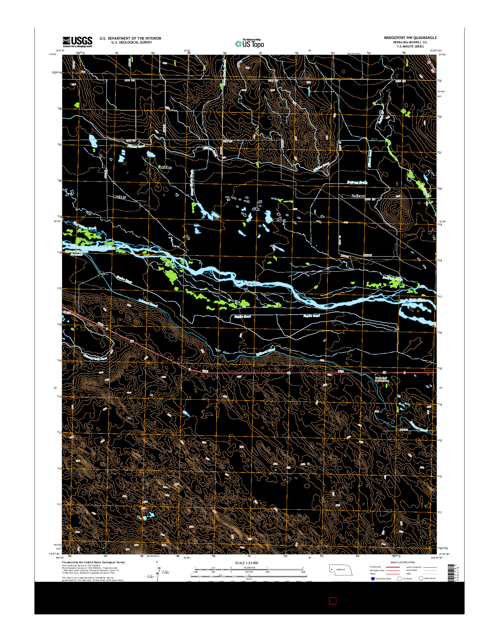 USGS US TOPO 7.5-MINUTE MAP FOR BRIDGEPORT NW, NE 2014